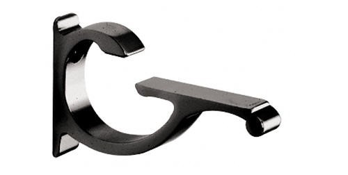 Black Designer Aluminum Glass Shelf Bracket 5/8&Prime;-3/4&Prime;