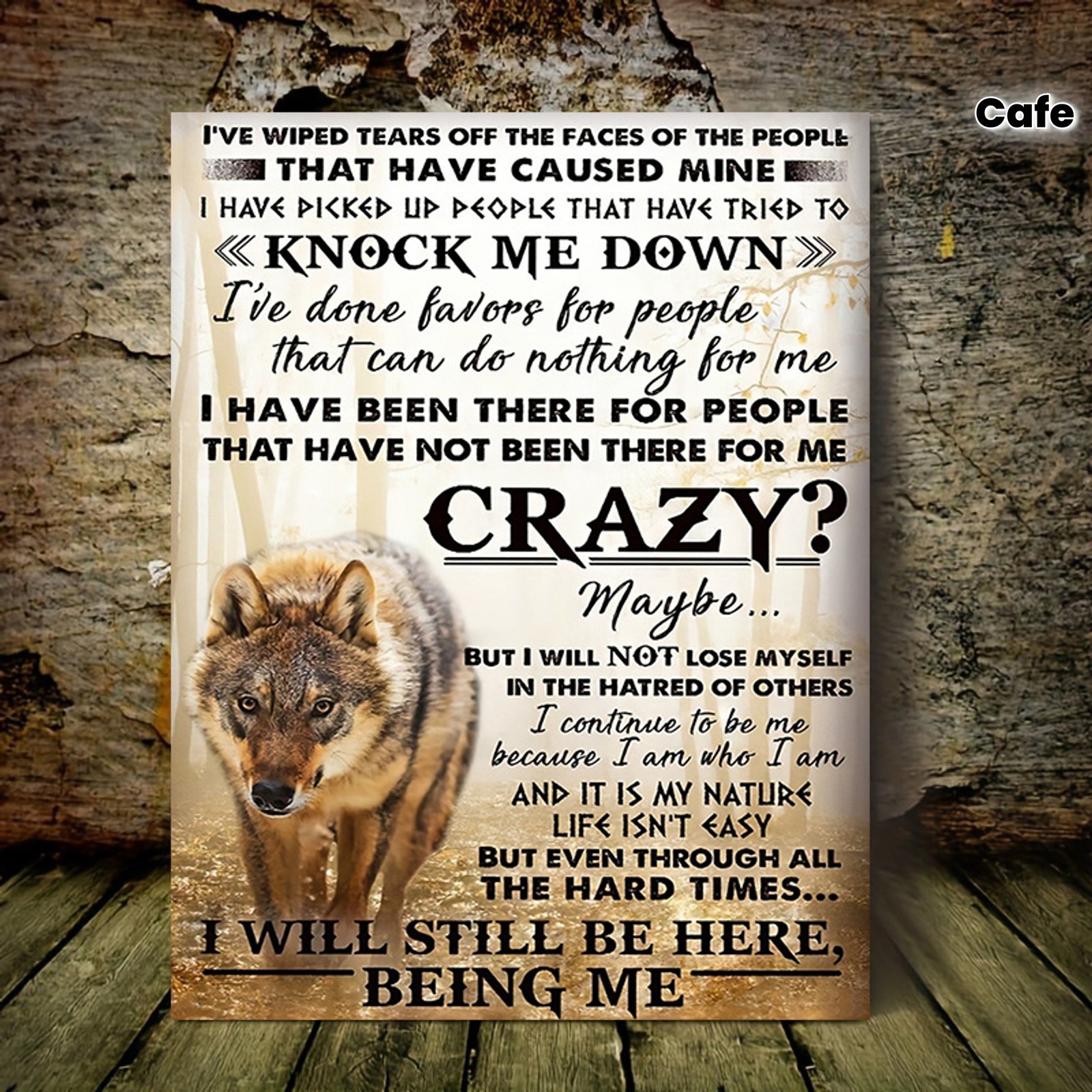 Wolf Quote Motivational Canvas Wall Art, Inspirational Wildlife Home Decor