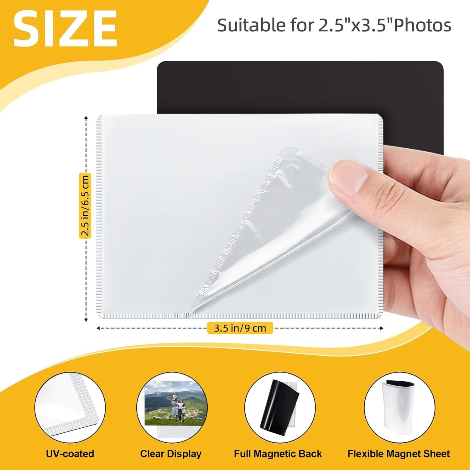12 Magnetic Picture Frames, 2.5×3.5 Inches, Stylish Display for Home & Office