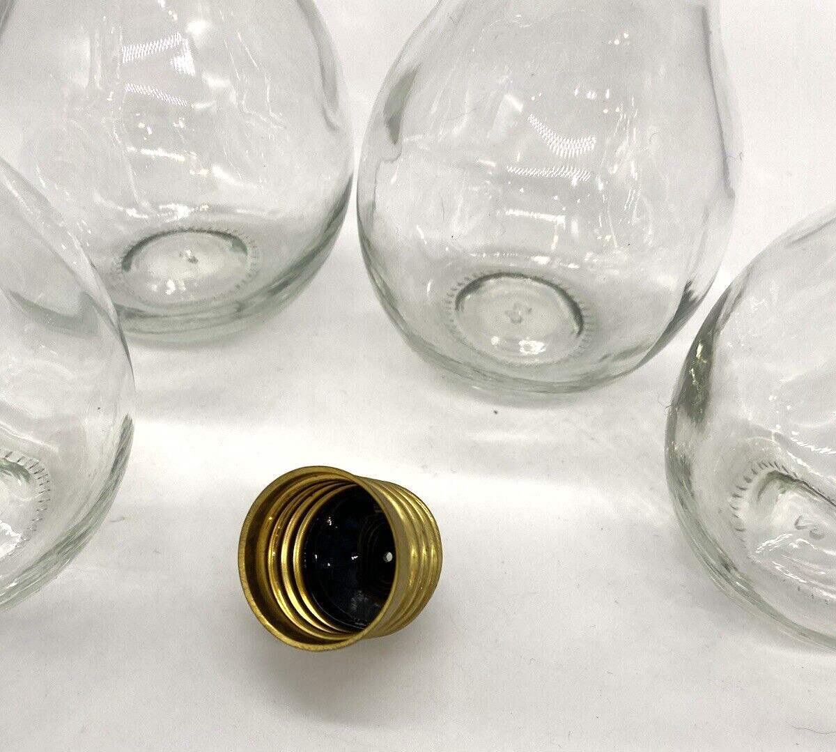 Clear Glass Light Bulb Shaped Bottle Set of 4, 5 1/2&Prime; H, Craft Jar