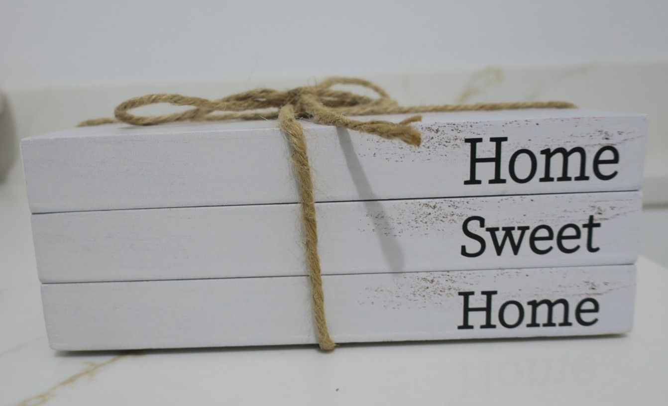 Home Sweet Home Sign Decorative Set of 3 White Rustic Table Decor Home Decor