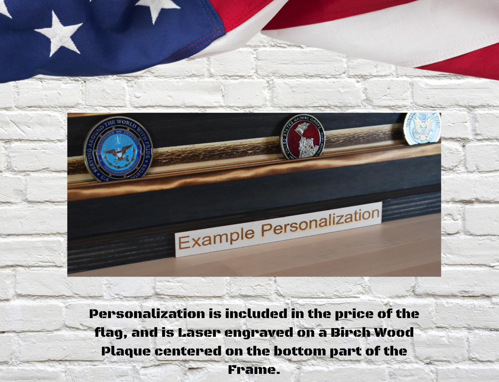 US Air Force CMSgt Chief Challenge Coin Flag Display | Holds 60 Coins | Made USA
