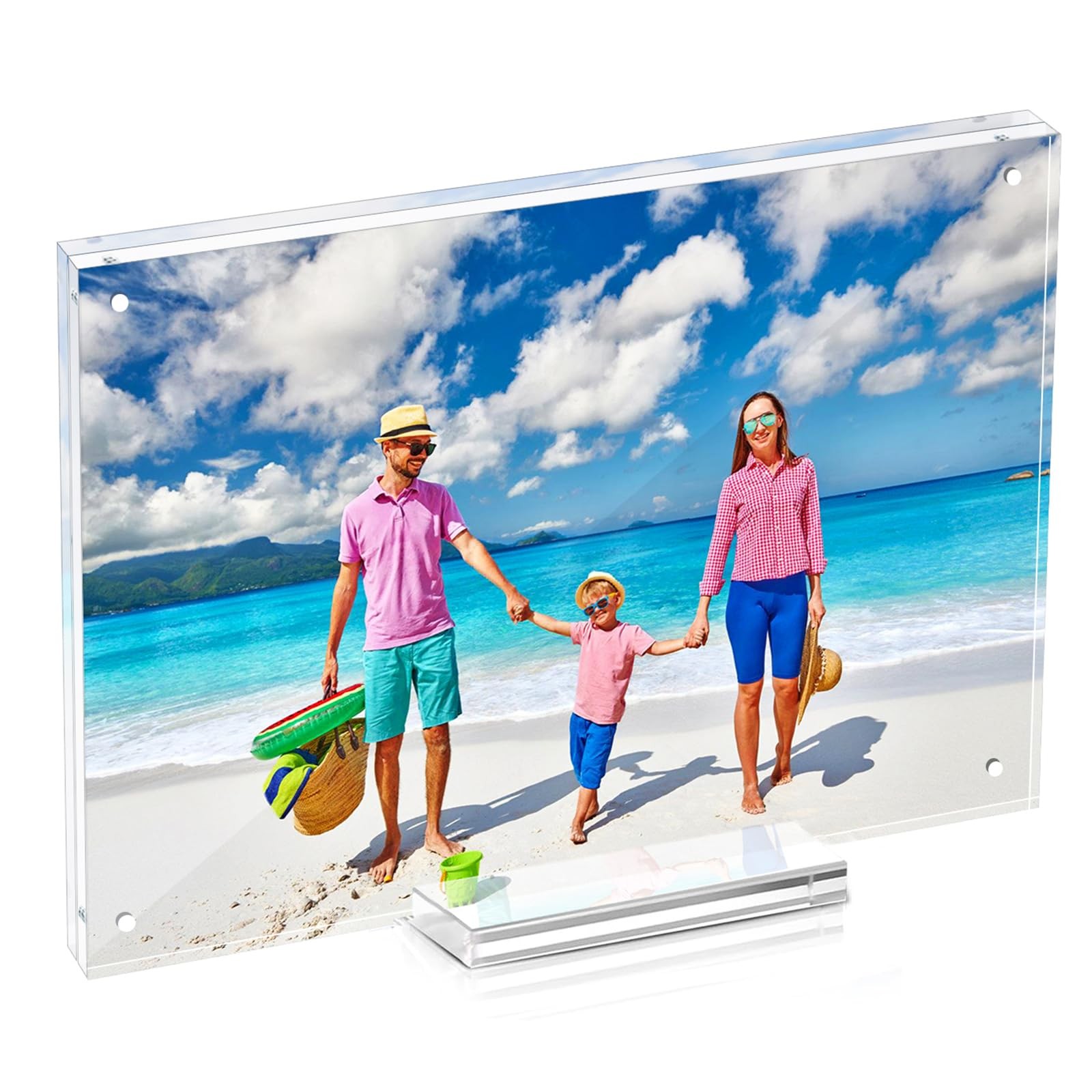 laapee 5×7 Magentic Acrylic Picture Frame, Clear Double Sided 5 x 7 in,