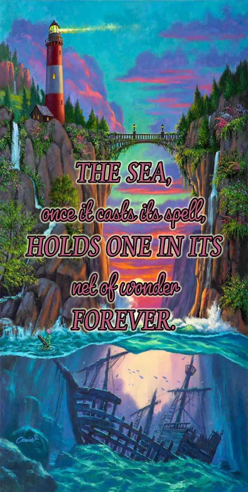 Sunset Cove, The Ocean Calls to Us, Seawater, Sea Metal Sign