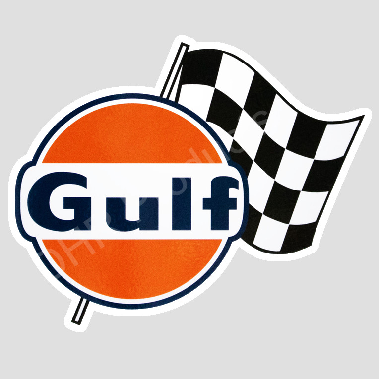 Gulf Racing Motor Oil Gas Gasoline Decal Sticker Car Truck Window Laptop 04