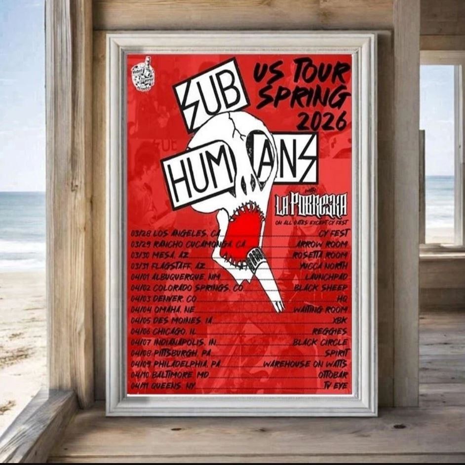 Subhumans US Tour Spring 2026 Poster