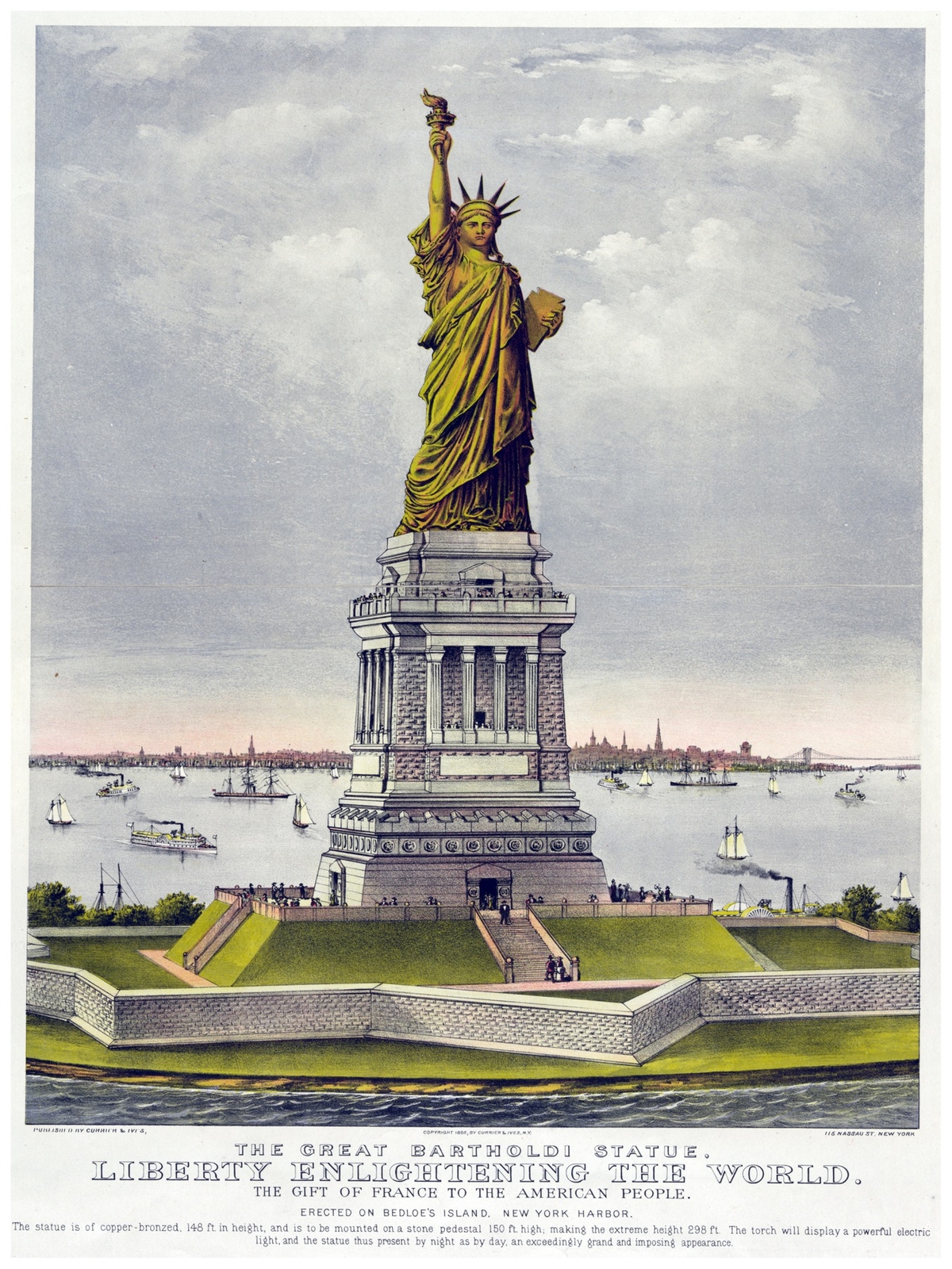 3847.The Great Bartholdi Statue Liberty Poster.Room wall art design.Decor