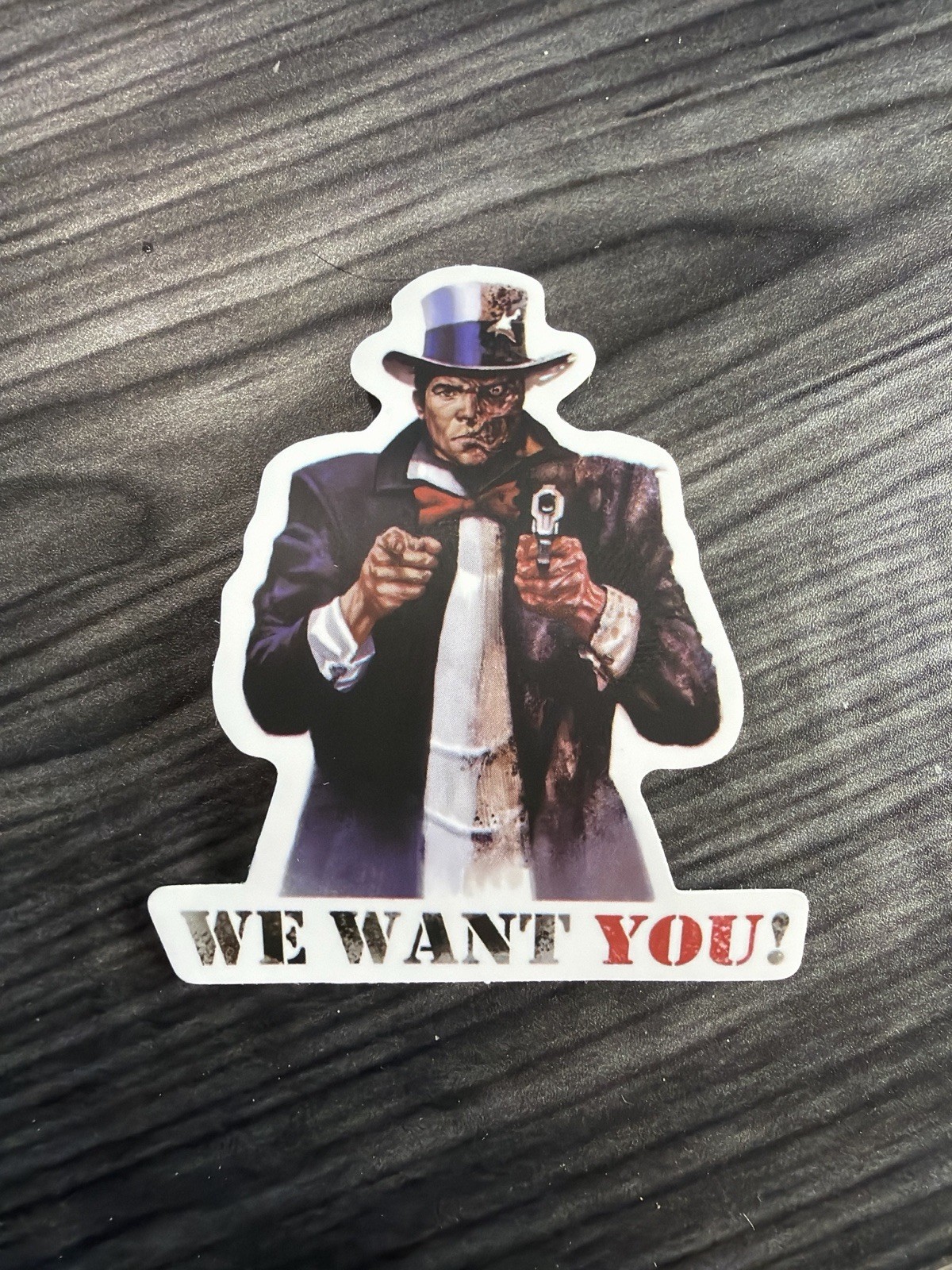 Batman Two-Face Harvey Dent We Want You! Sticker