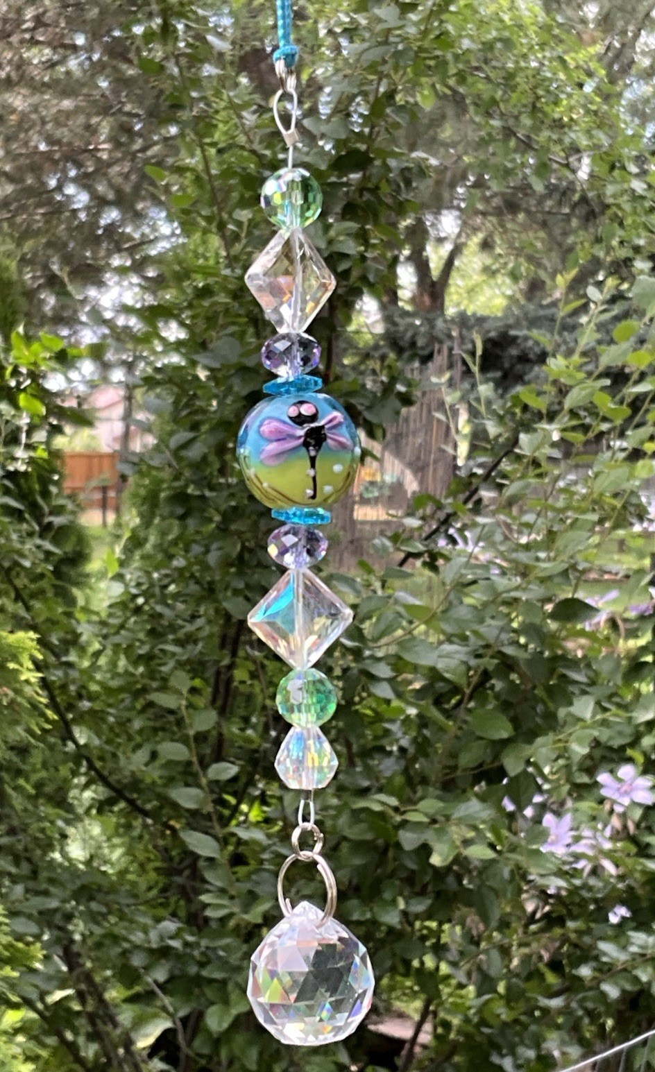 Handmade Dragonfly Themed Small Beaded Sun Catcher 2