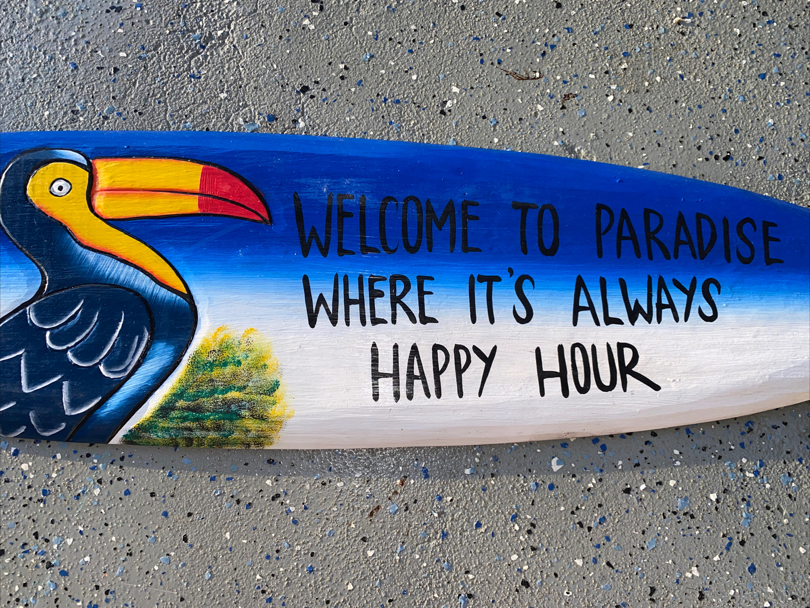 39” TOUCAN ALWAYS HAPPY HOUR SIGN WALL ART TIKI DECOR