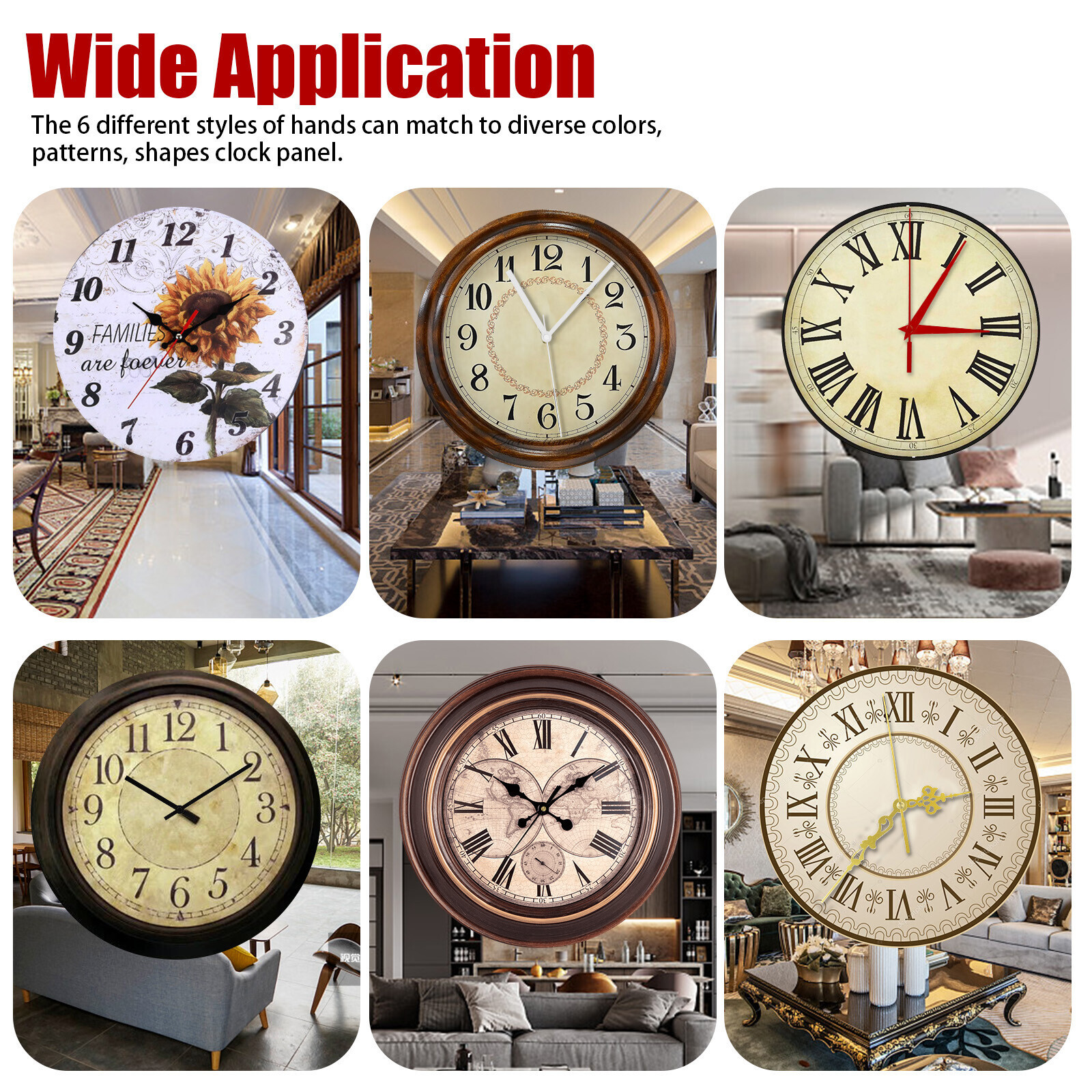 4PCS Wall Quartz Clock Movement Mechanism DIY Replacement Repair Tool Part Kit