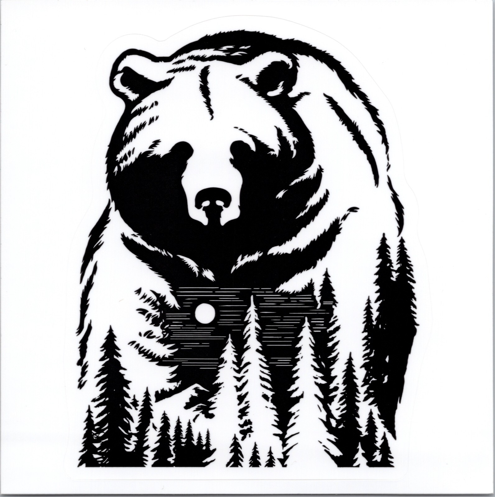 BEAR IN THE WOODS ~ WILDERNESS ~ OUTDOORS – Vinyl Sticker – 2.0in x 1.50in