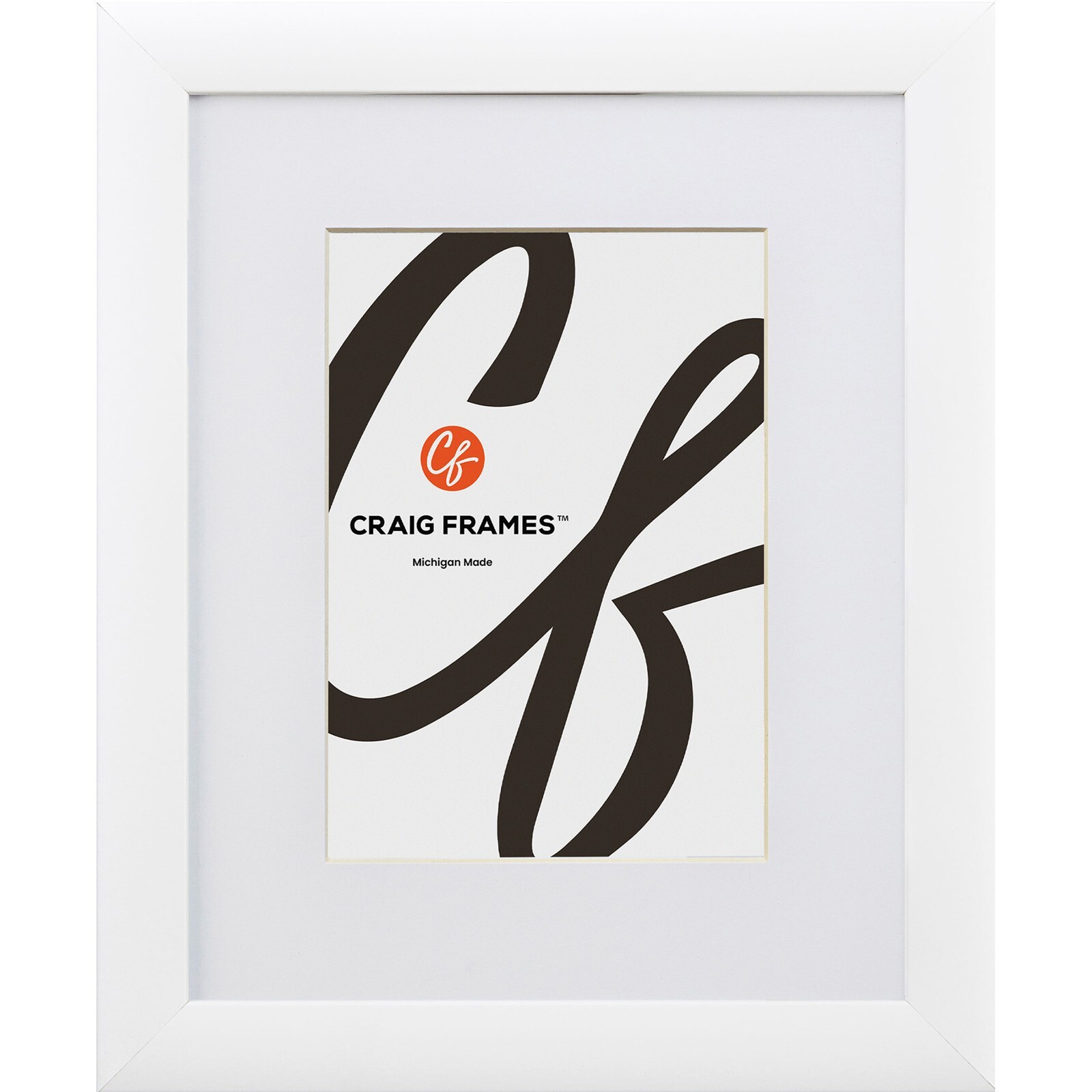 Contemporary 1&Prime;, Modern Satin White Picture Frame With a Single Mat
