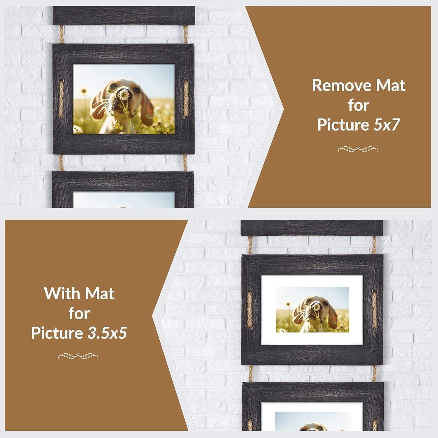 Stylish 4-Opening Rustic Picture Frame – Perfect Gift for Any Occasion, 5×7 Size