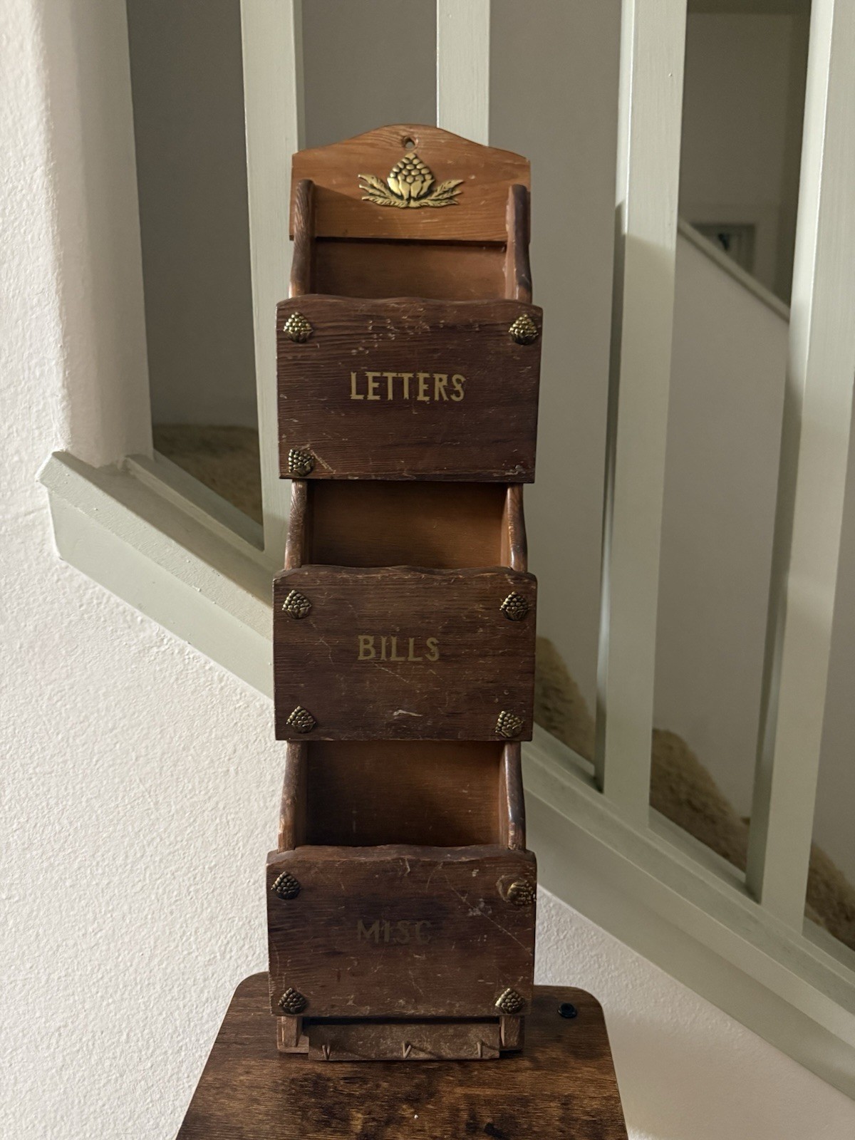 Vintage Wood Letter Holder