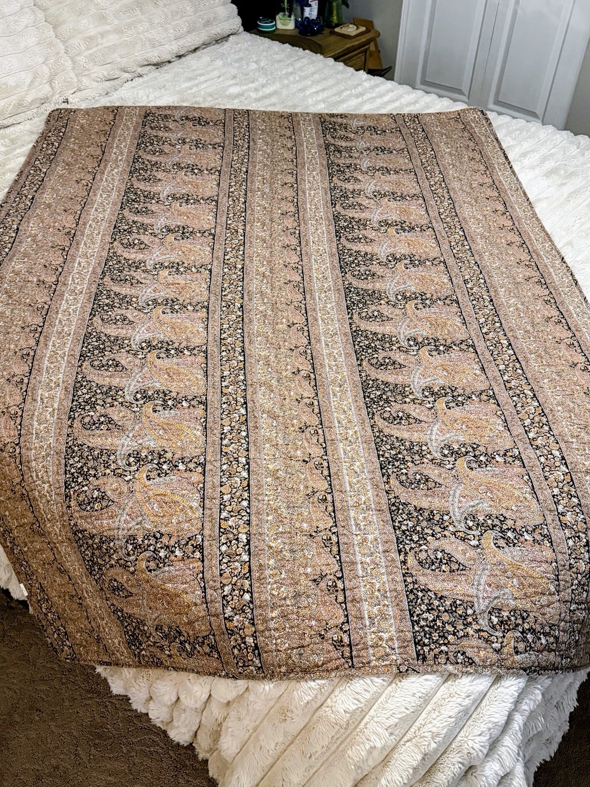 Patchwork Quilt Warm Colors Paisley Reversible by Ib Laursen