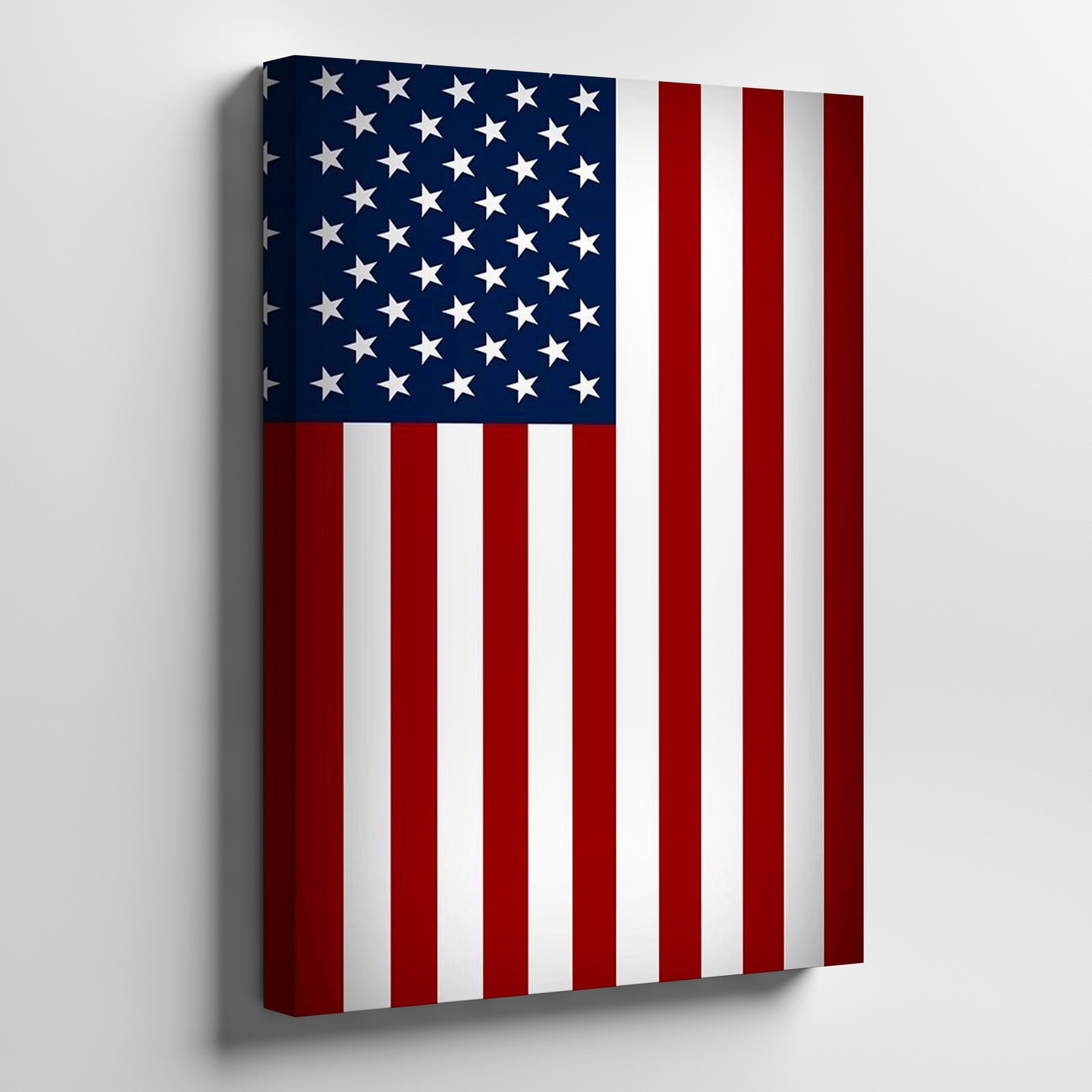 American Flag Canvas Wall Art Patriotic Red White Blue Stars Stripes Print Home