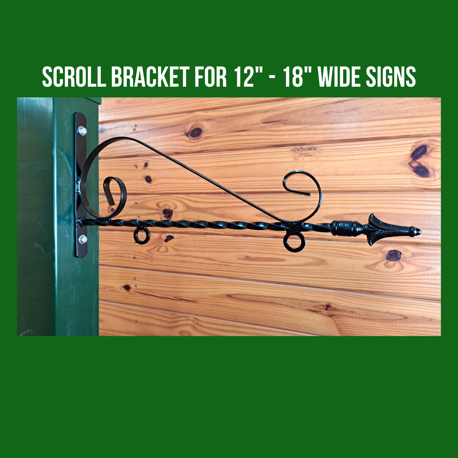 Steel Scroll Bracket For 12&Prime;-18&Prime; Sign Metal Wall Mount Sign Hanging Bracket