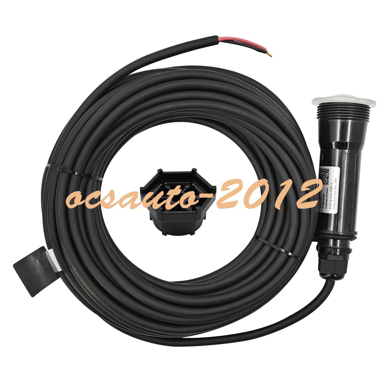 50Ft Cord, 1.5 Inch Pool Light for Inground Pool AC12V 18W 7 RGB Color FC-PC55