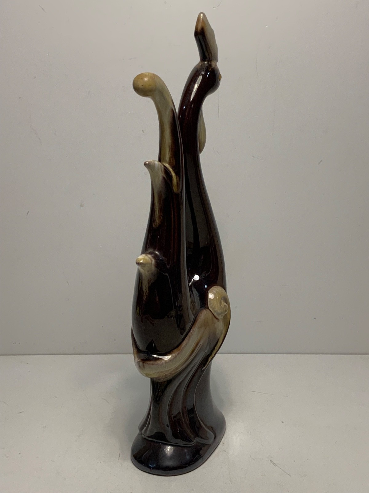 Vintage Primitive Pottery Rooster Statue Japan 12.5 in.