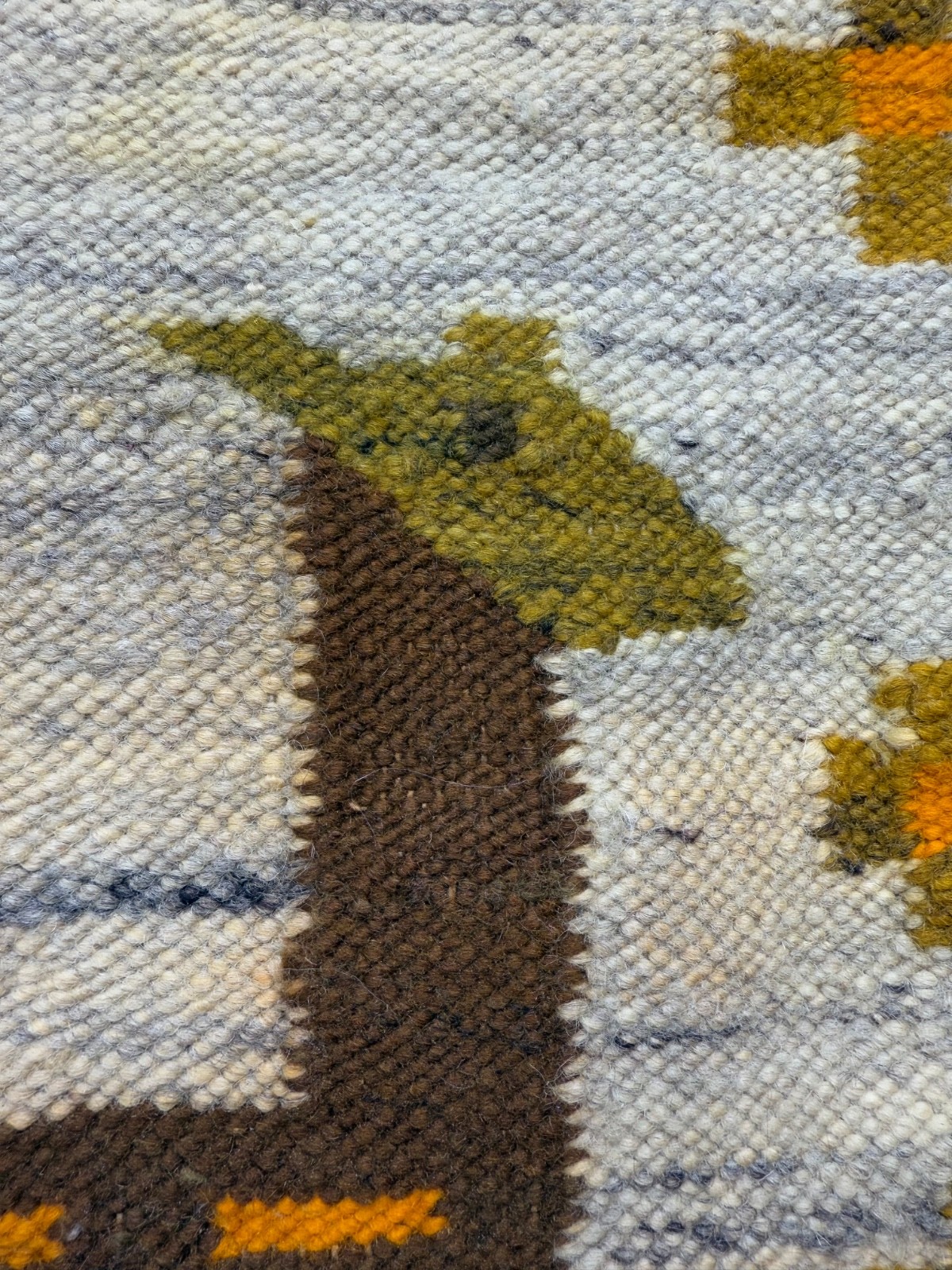 Vintage Beautiful Hand Woven Polish Polandi Wool Weaving Tapestry Kilim Rug