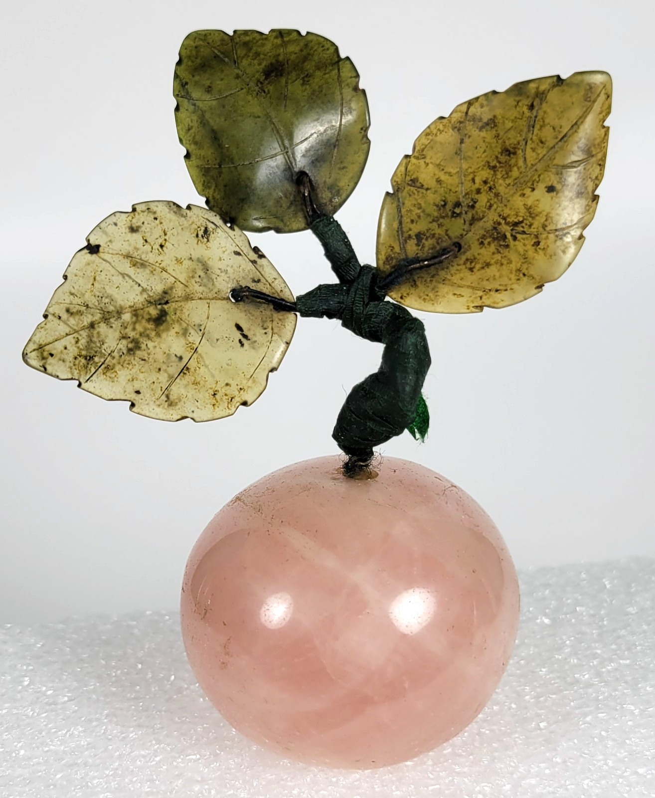Vintage Hand Carved Hardstone Apple ~ Pink Onyx Marble ~ 2 Inches