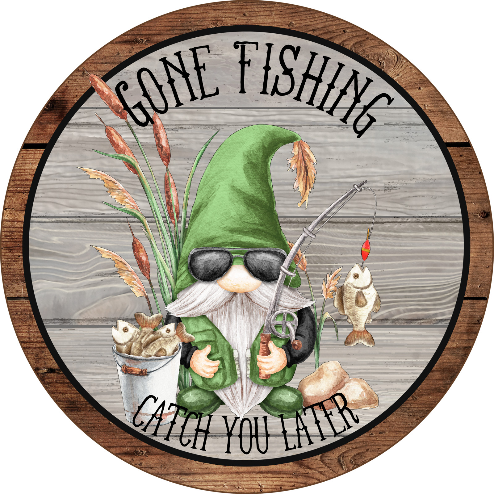 GONE FISHING Design Metal Sign (PLEASE READ DESCRIPTION)