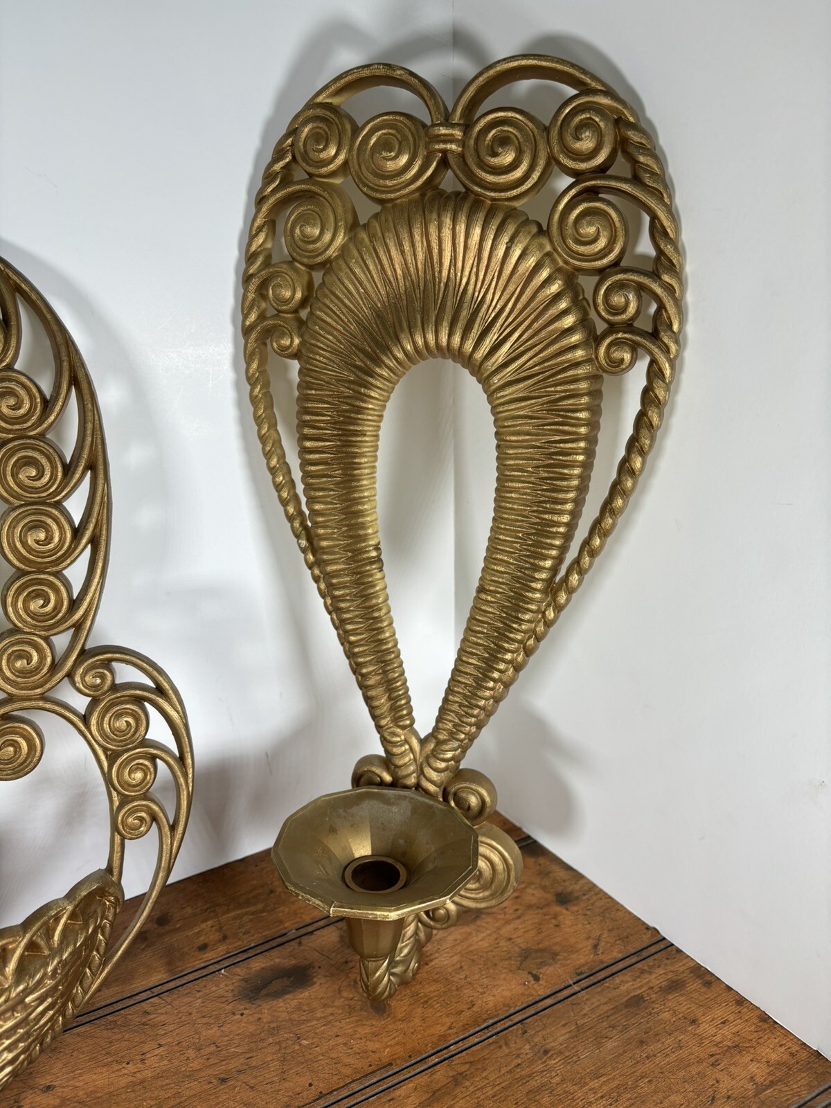 Burwood Wall Hanging Decoration Plastic Golden Bronze Sconce Candlestick Antique
