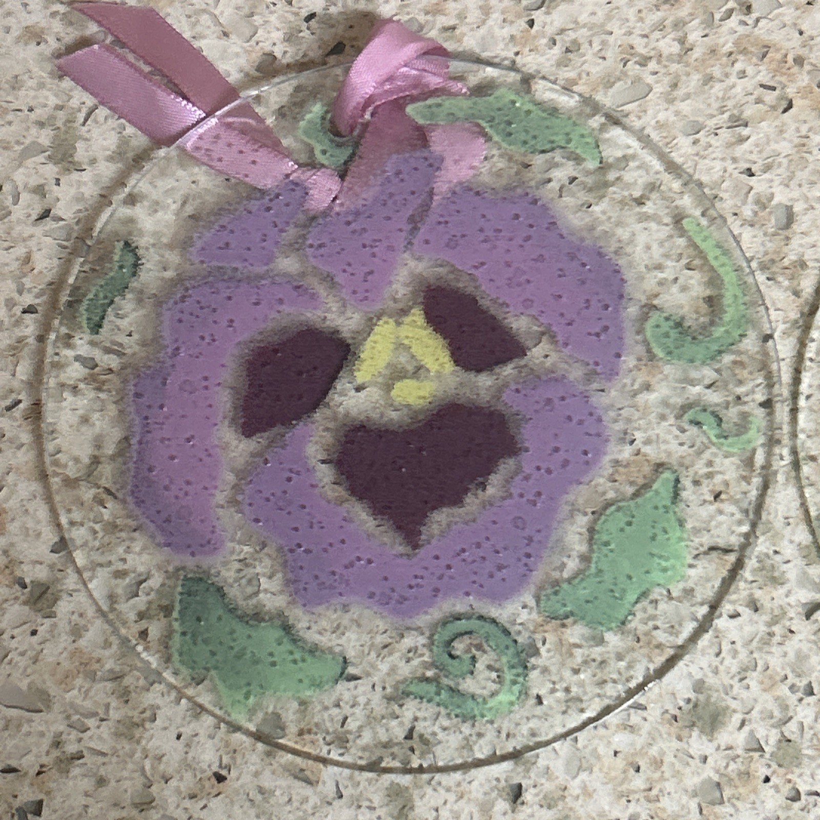 Folio Fused Art Glass & Enameled Glass Blue Iris Sun catcher Ornament 6.75&Prime;