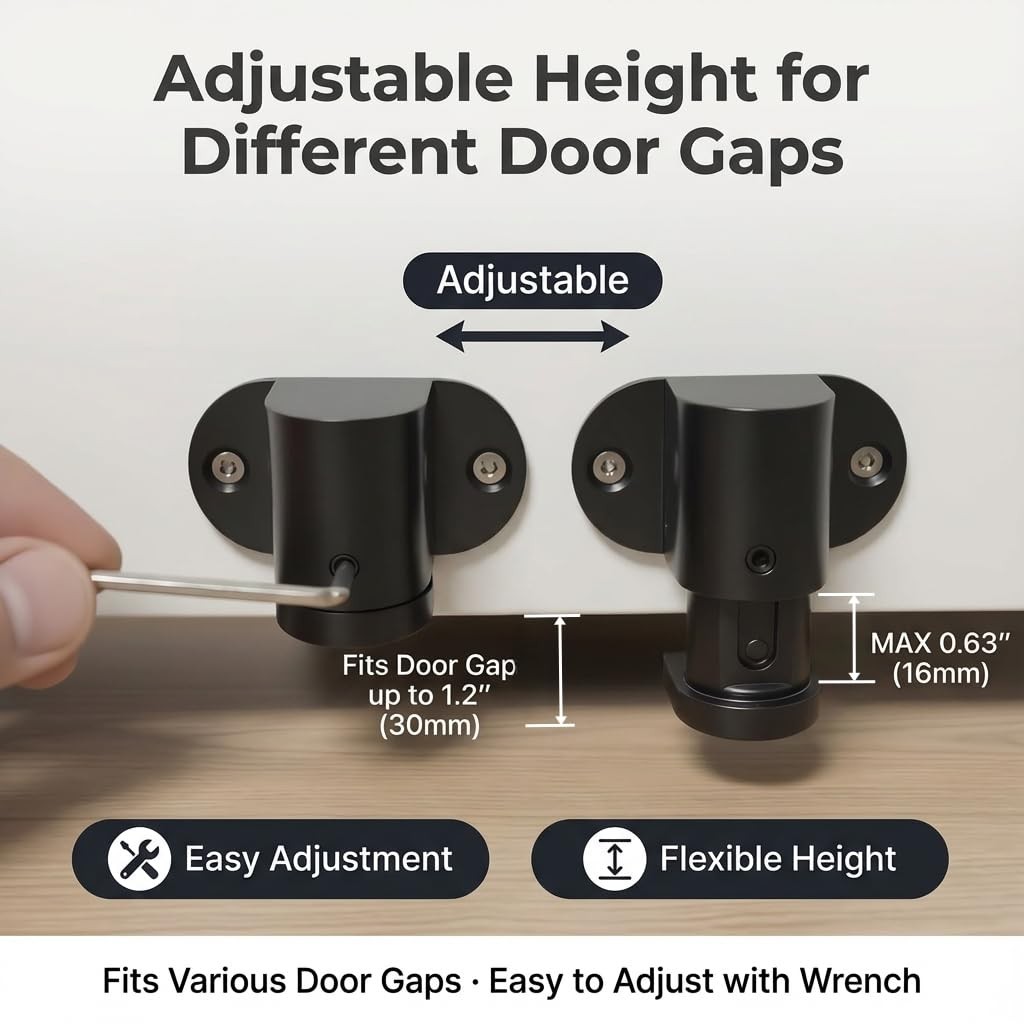 1 Pack Magnetic Door Stopper – Adjustable Magnetic Door Stop for Bottom of Do…