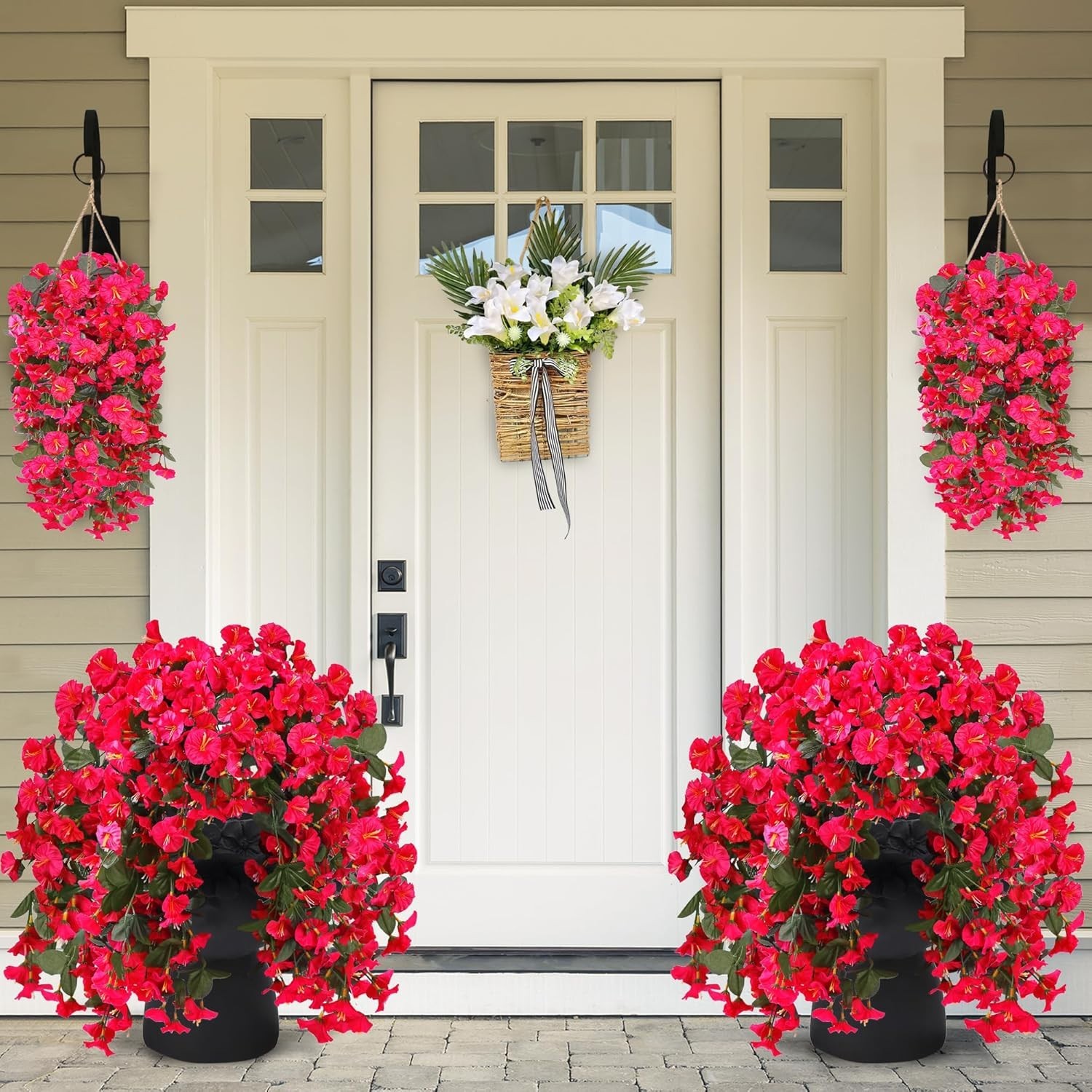 Beautiful 2PCS Artificial Hanging Flowers – Trailing Vines for Home Decor