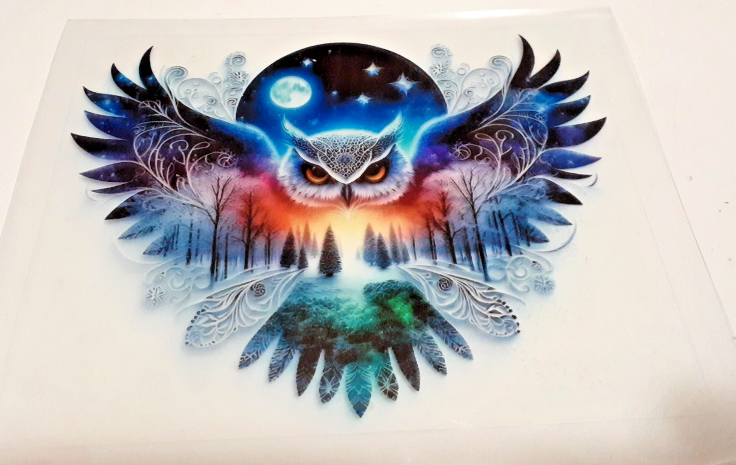 Flying Owl Tribal Spirit Animal Vinyl Decal Sticker 6&Prime; x 4.75&Prime;