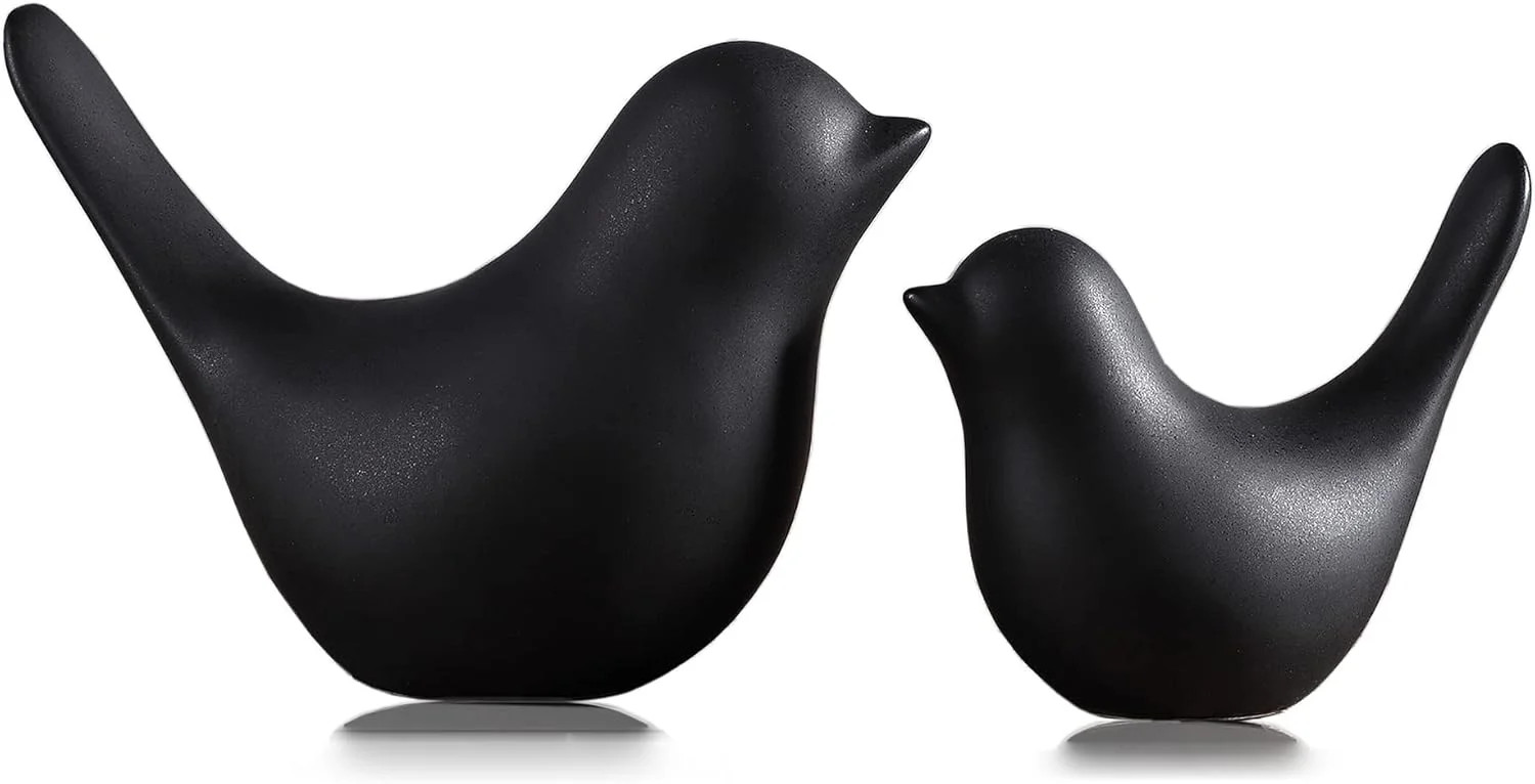 FANTESTICRYAN Small Animal Statues Home Decor Modern Style Black Decorative Orna