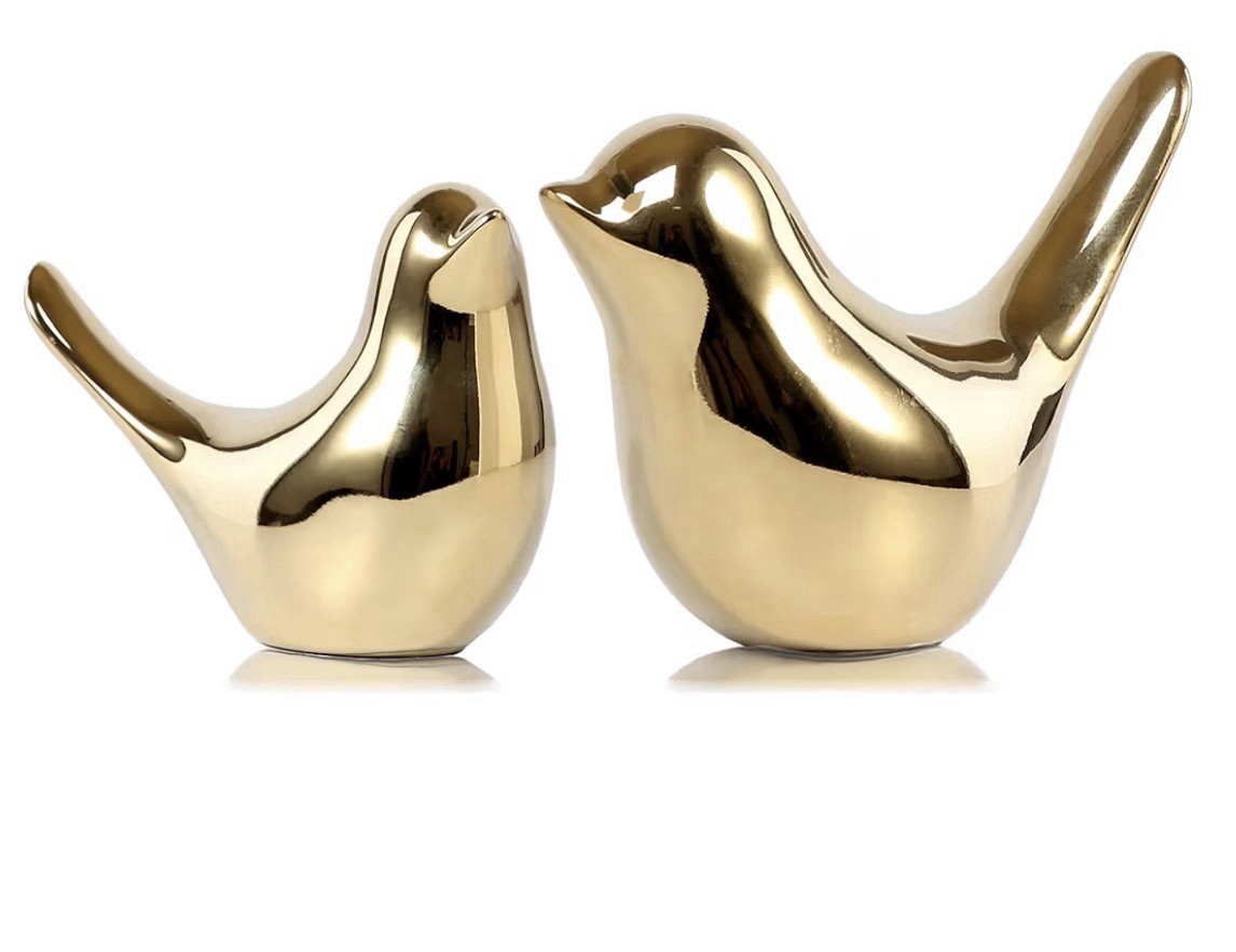 FANTESTICRYAN Small Birds Statues Gold Home Decor Modern Style Figurine