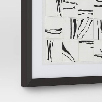 (Set of 2) 16&Prime;x20&Prime; Patterned Lines Abstract Framed Arts Black – Threshold