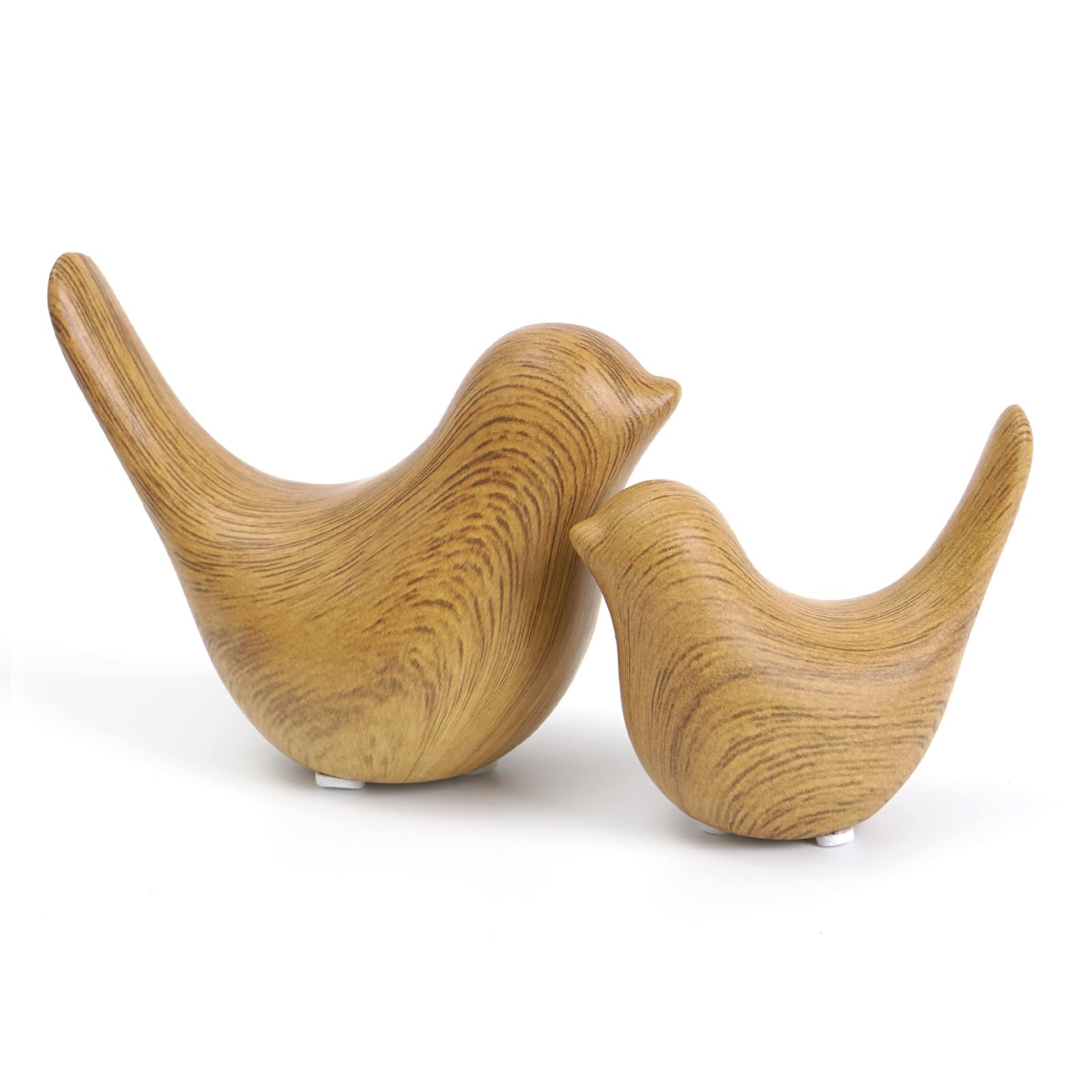Wood Look Ceramic Birds Statues Home Decor Modern Style Decorative Ornaments …