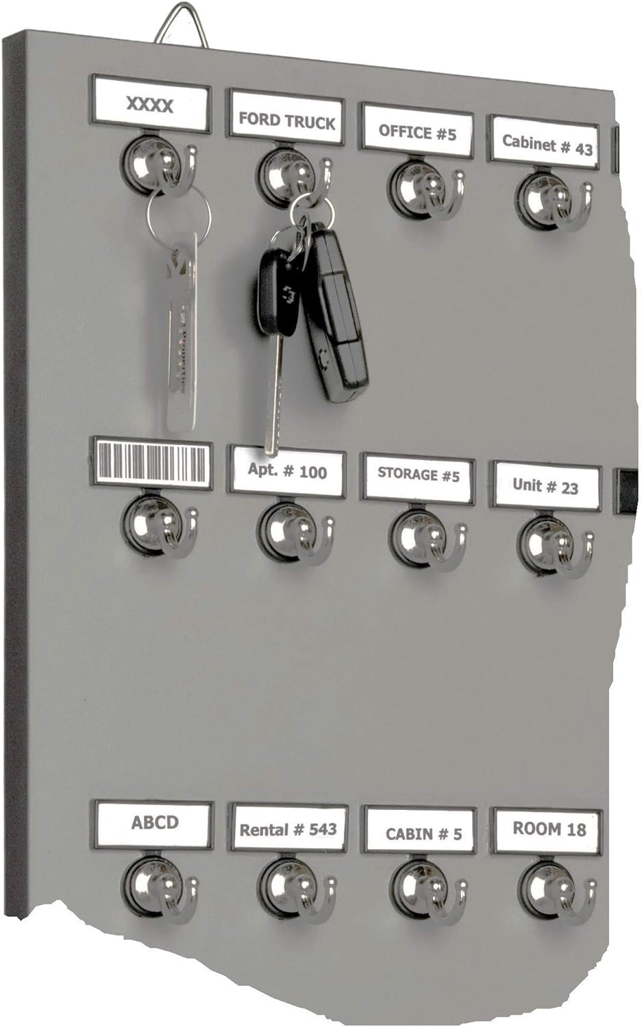 Key Hook, Key Rack #35MGN, 35 Extra Space Bolted Metal Hooks with &lsquo;Customize Nam
