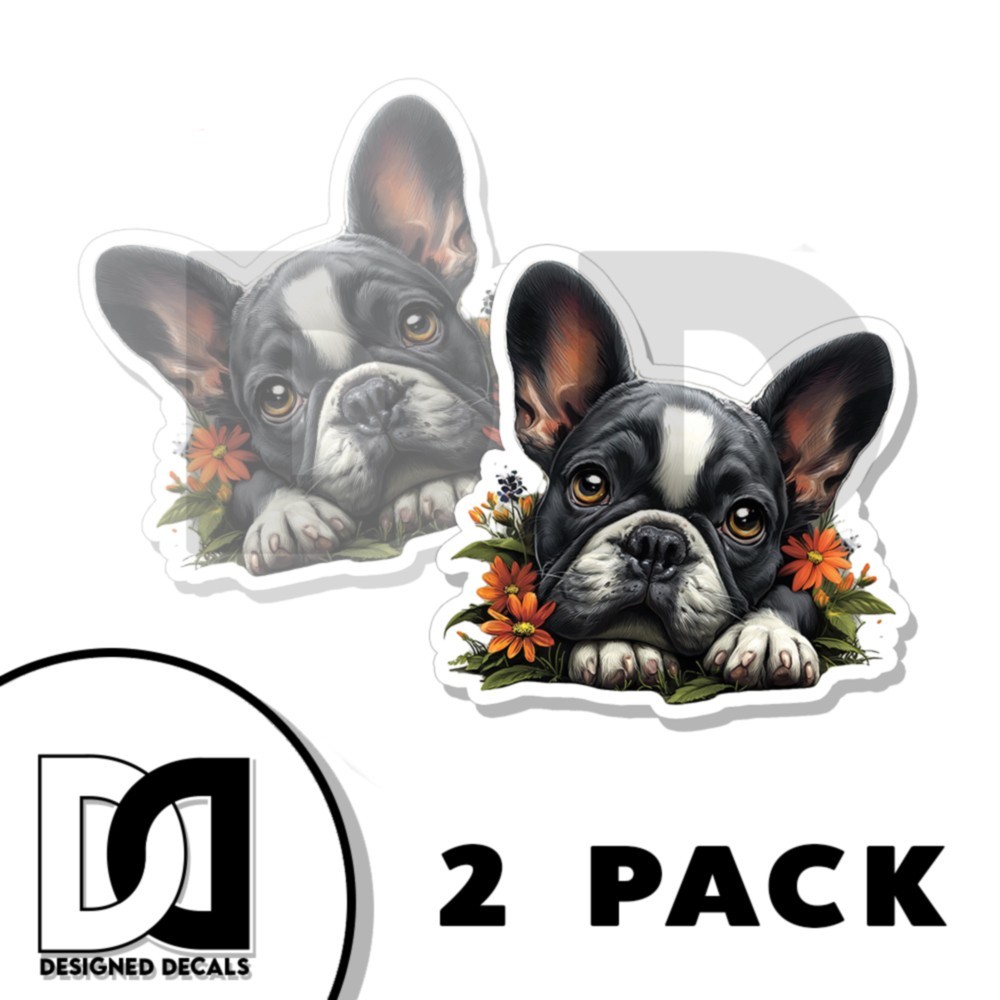 FRENCH BULLDOG FRENCHIE CAR DECAL STICKER DESIGN Dog Made in USA 2 PACK