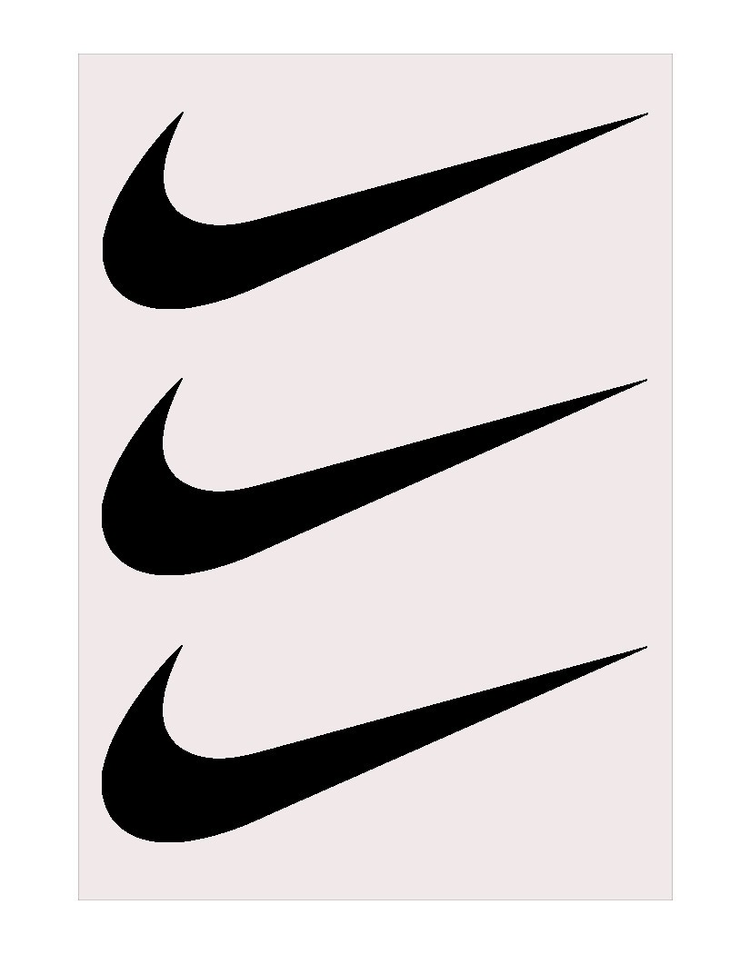 3 Nike 2&Prime; long swoosh logo Heat Transfer Vinyl HTV Iron On