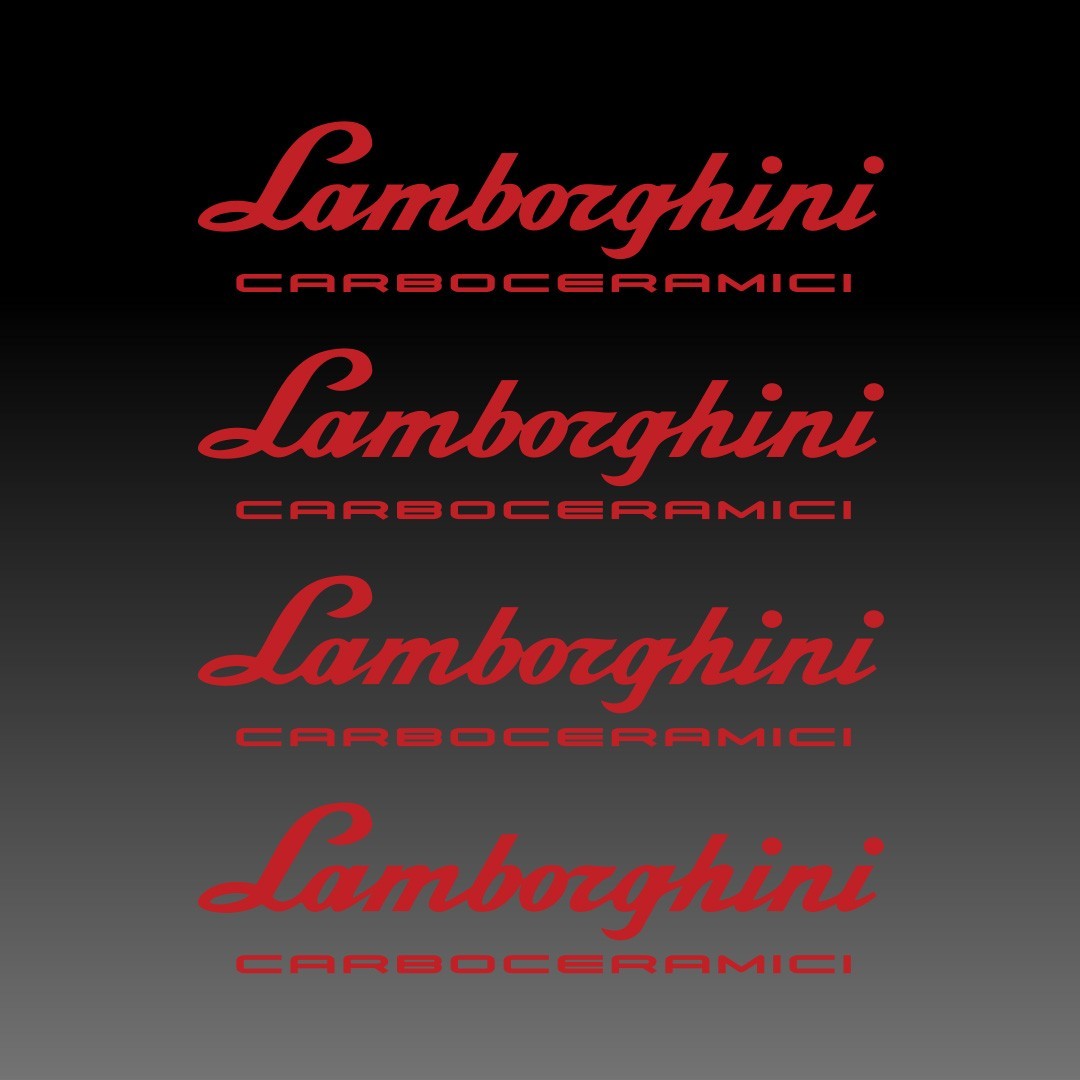 Lamborghini CarboCeramici Brake Caliper Decal Stickers Set of 4 Vinyl