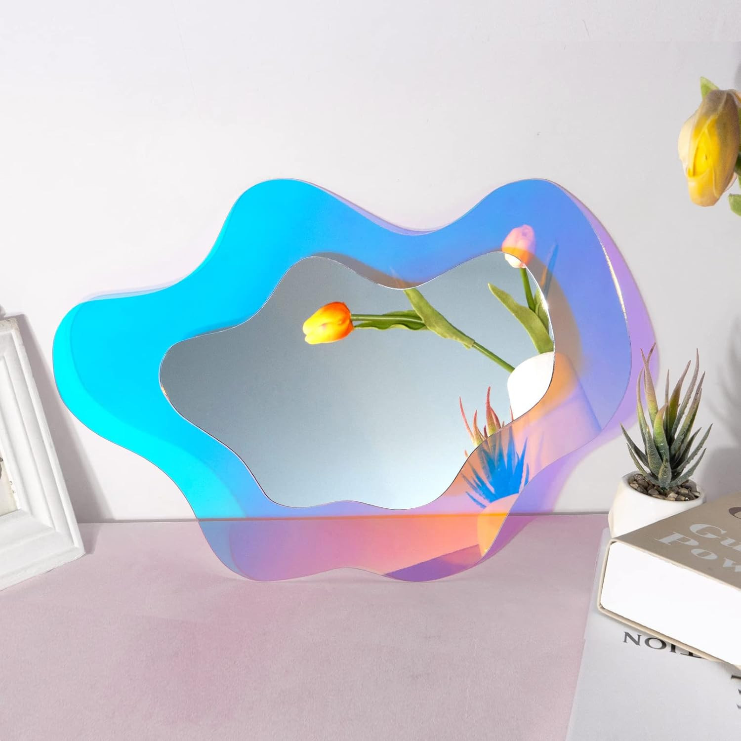 Irregular Wall Mirror Wavy Acrylic Rainbow Mirror Room Decor Aesthetic Mirrors A