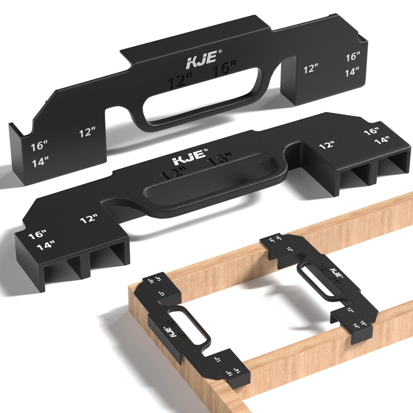 KJE 2-Piece 3 in 1 Framing Tool, 12&Prime; 14&Prime; 16&Prime; On-Center Stud Black-2 pcs