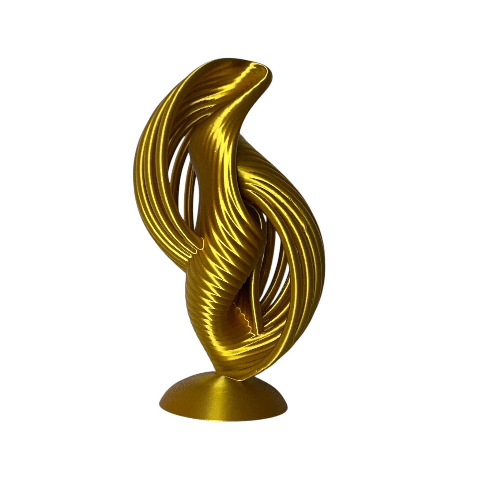 Spiral Decorative Gold Sculpture Modern Art Piece Home Office Decor Plastic