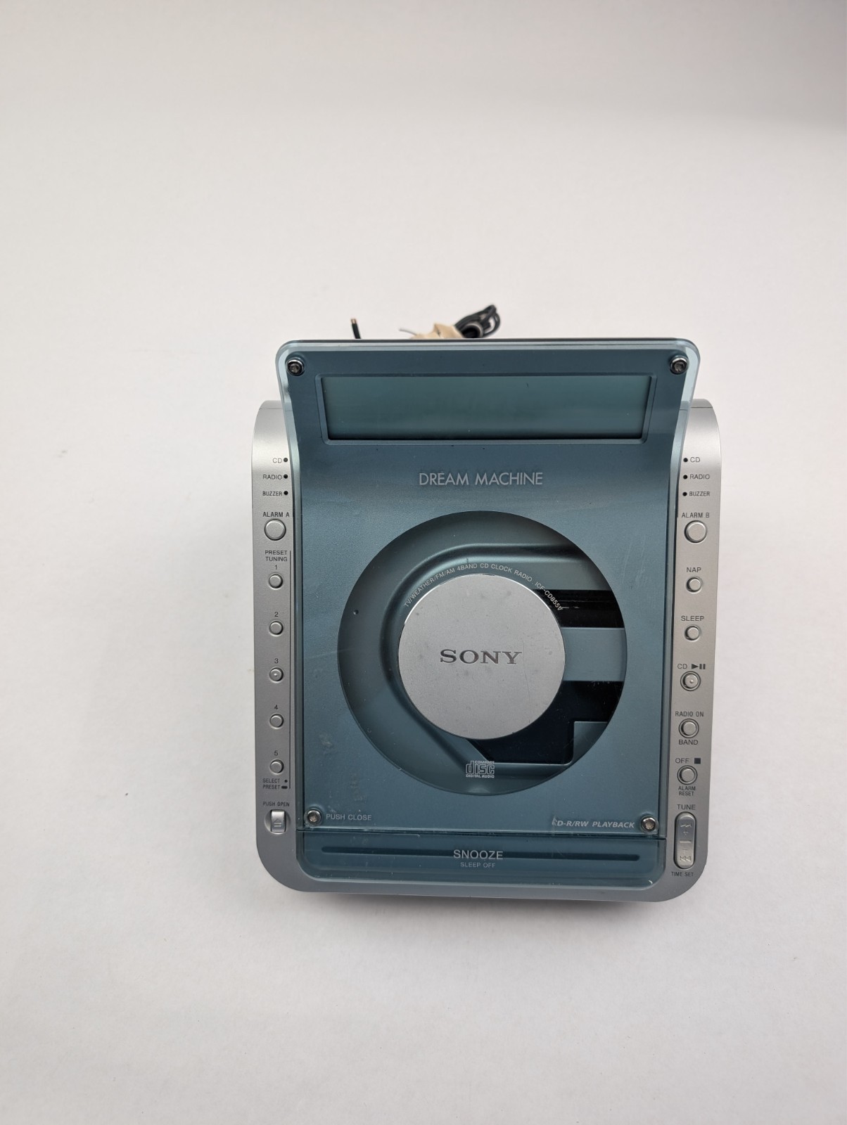 Sony Dream Machine ICF-CD855V CD Player Alarm Clock Radio FOR PARTS READ