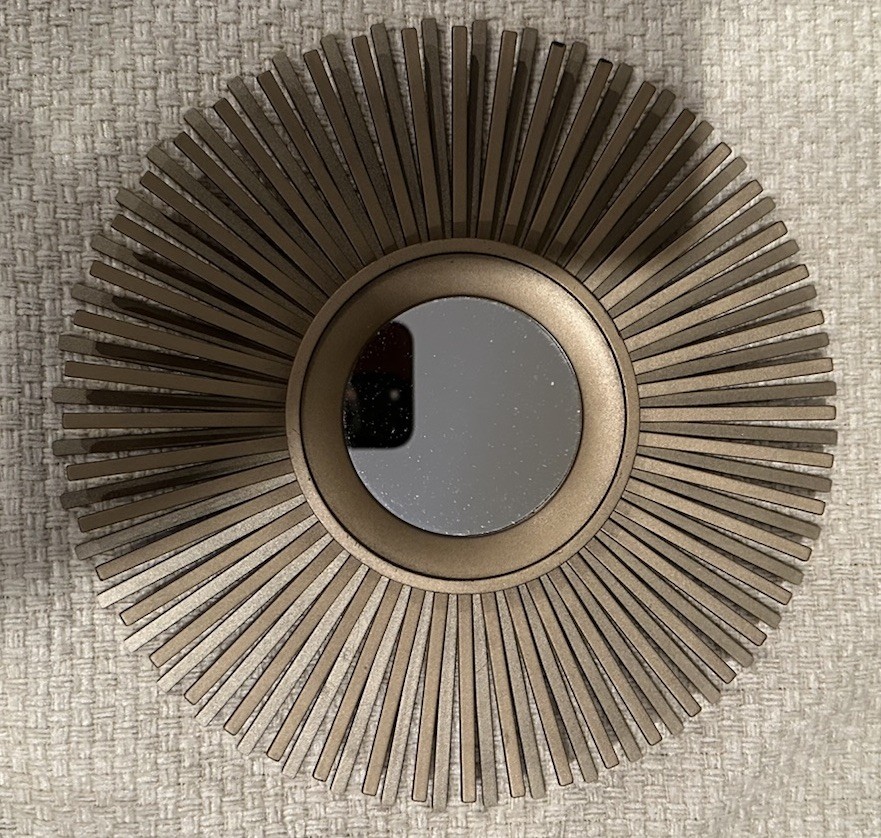 Three Piece Set Of Starburst Sun Bronze Plastic Mirrors