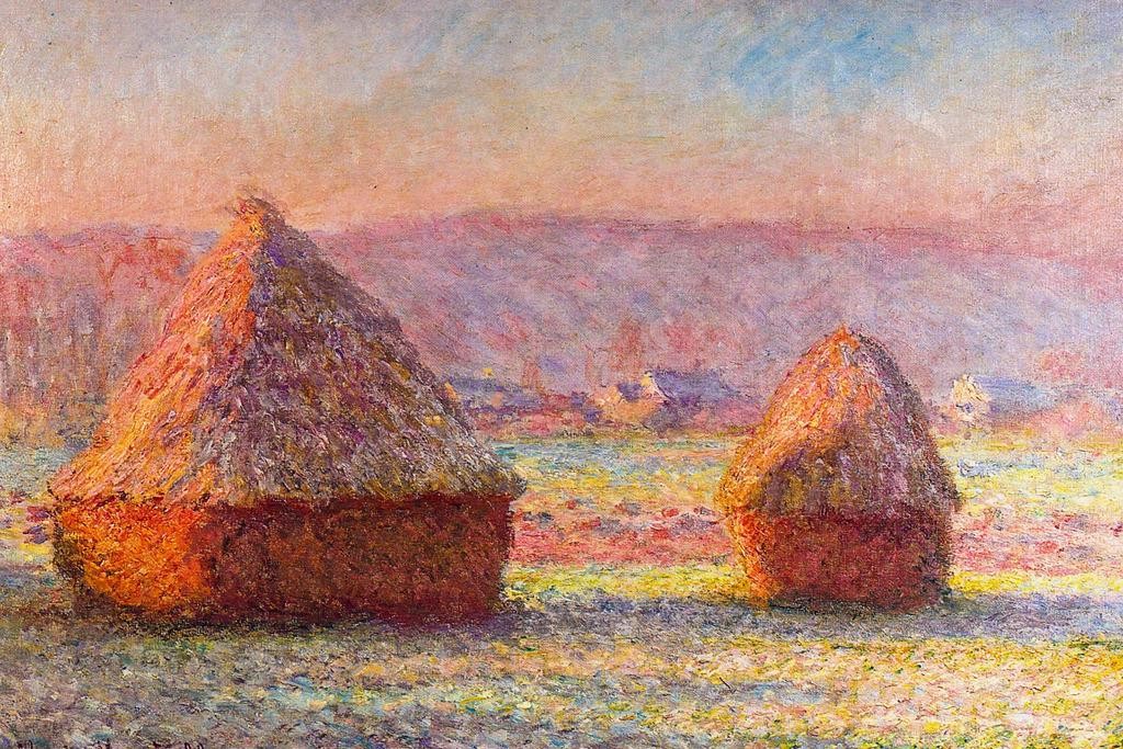 Claude Monet White Frost Sunrise French Impressionist Painting Painter Landscape