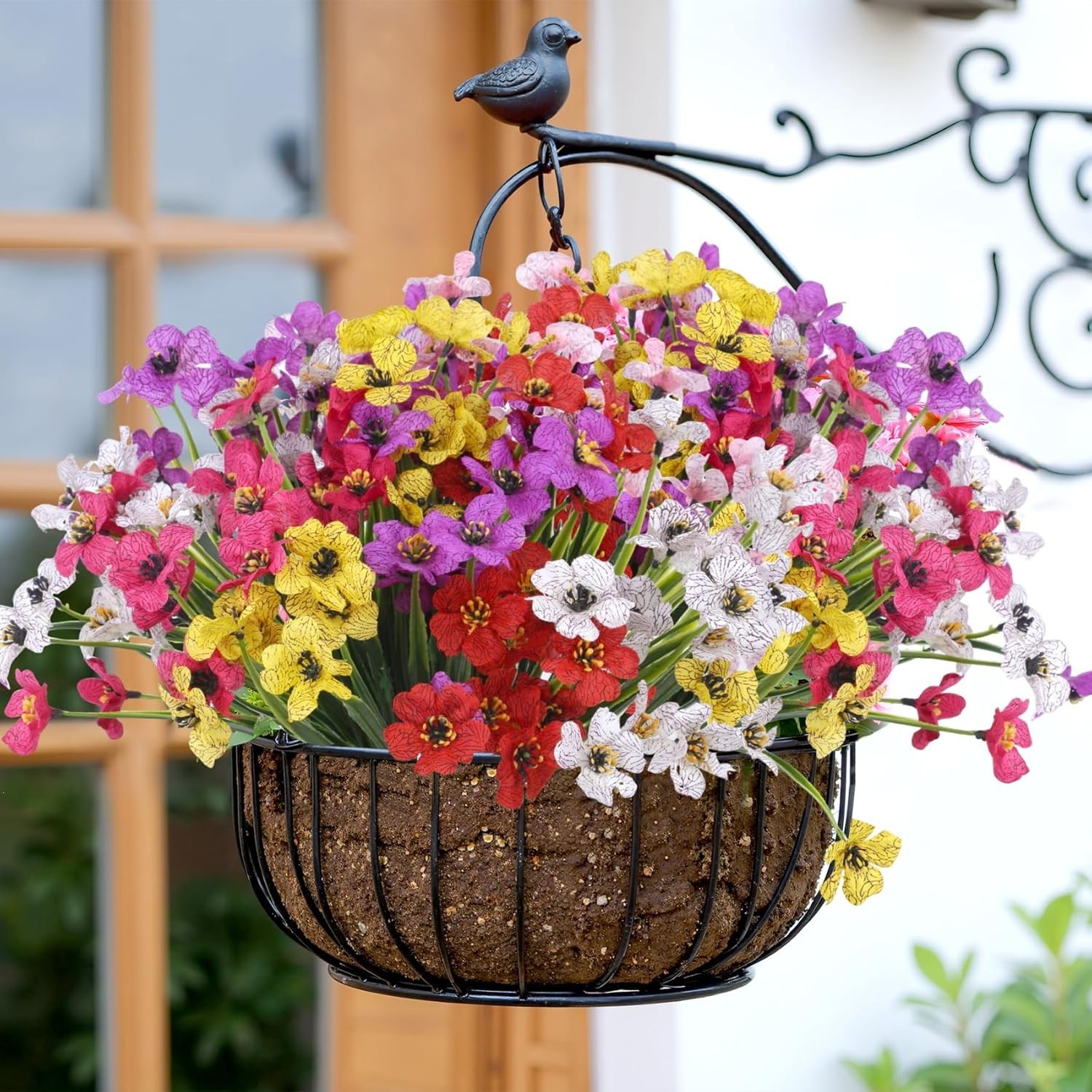 24 Bundles Artificial Flowers for Outdoors Decoration, UV Resistant Mixed Col…