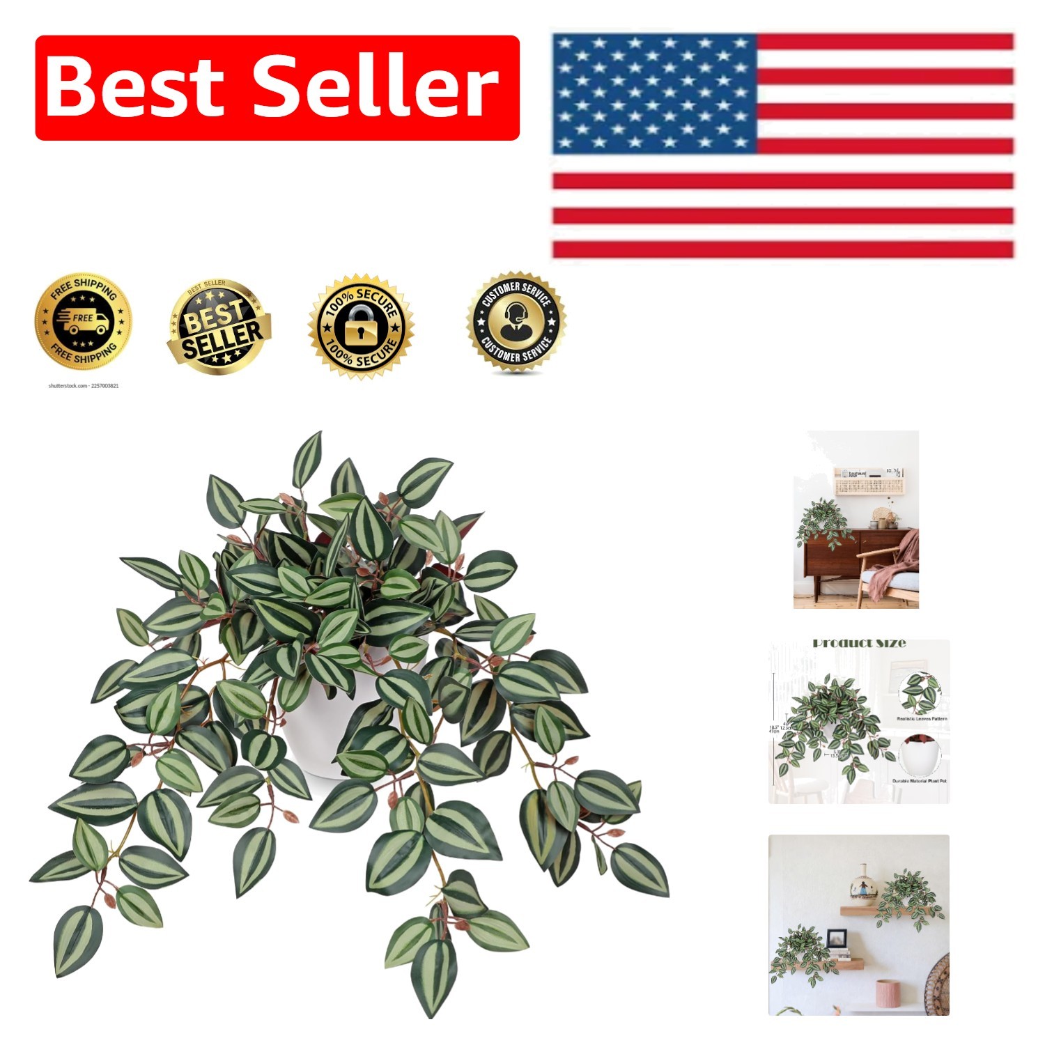 Stunning 18.5 » Faux Plant with Cascading Vines – Ideal Gift for All Occasions