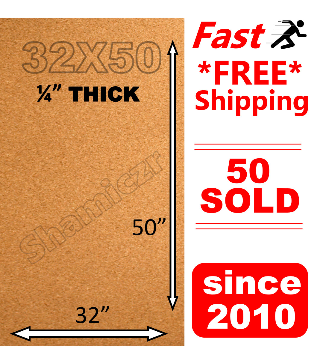 32&Prime; x 50&Prime; x 1/4&Prime; Custom CORK ROLL tile bulletin board panel map sheet message