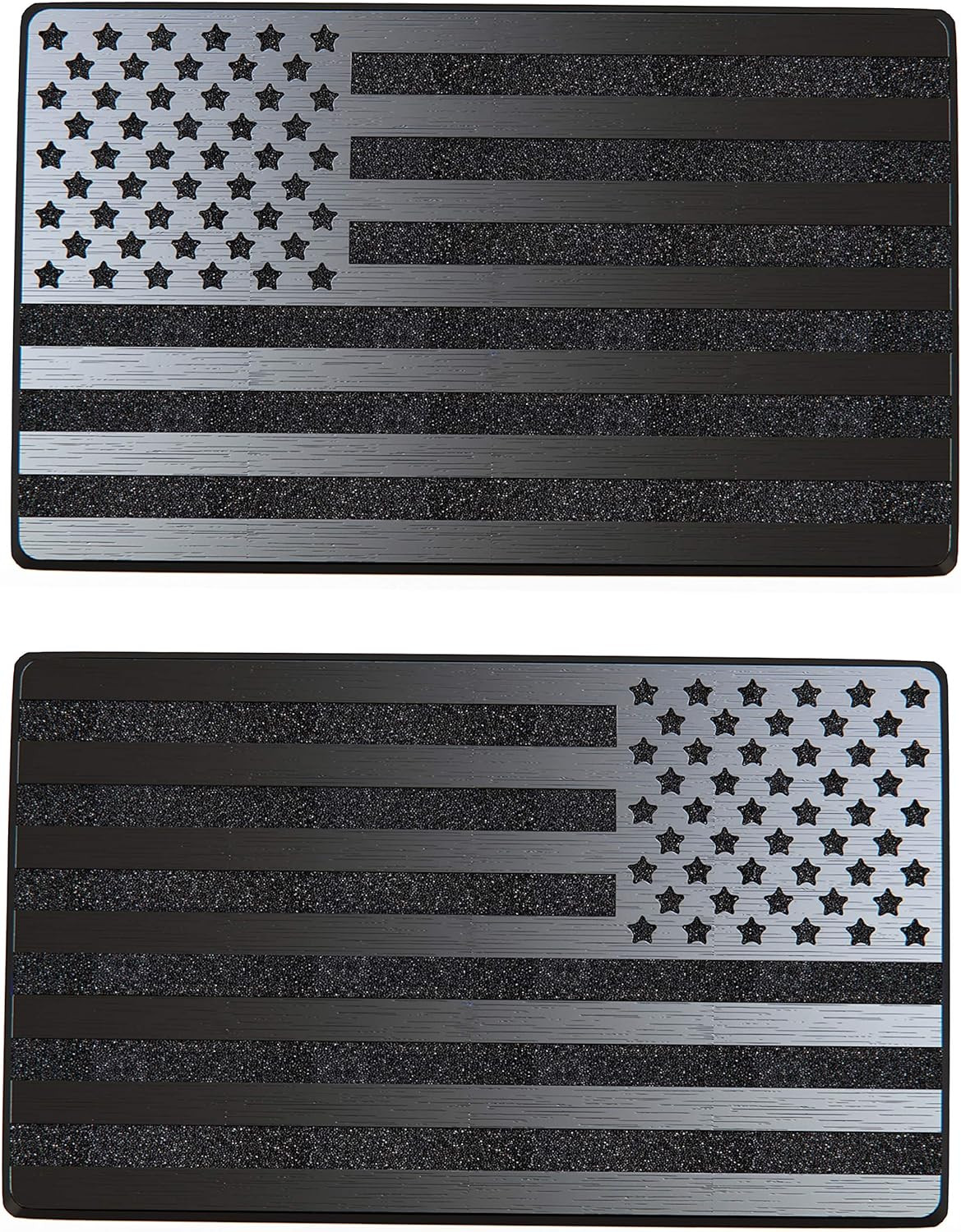 2PCS USA Flag Magnet Decals for Cars Trucks 5x3in Black Forward & Reverse
